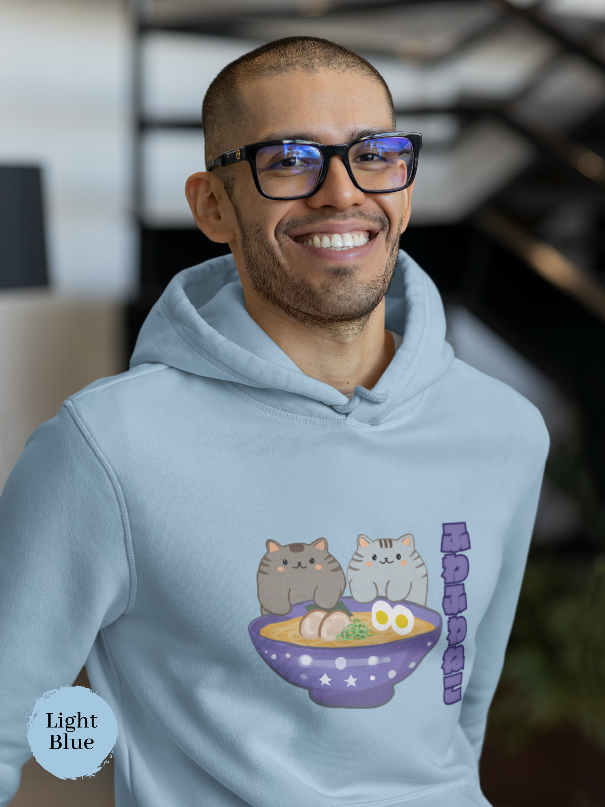 Ramen Hoodie - Noodle Loving Kitty Cats: A Foodie's Dream Asian-Inspired Pun Hoodie