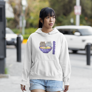 Ramen Hoodie - Noodle Loving Kitty Cats: A Foodie's Dream Asian-Inspired Pun Hoodie