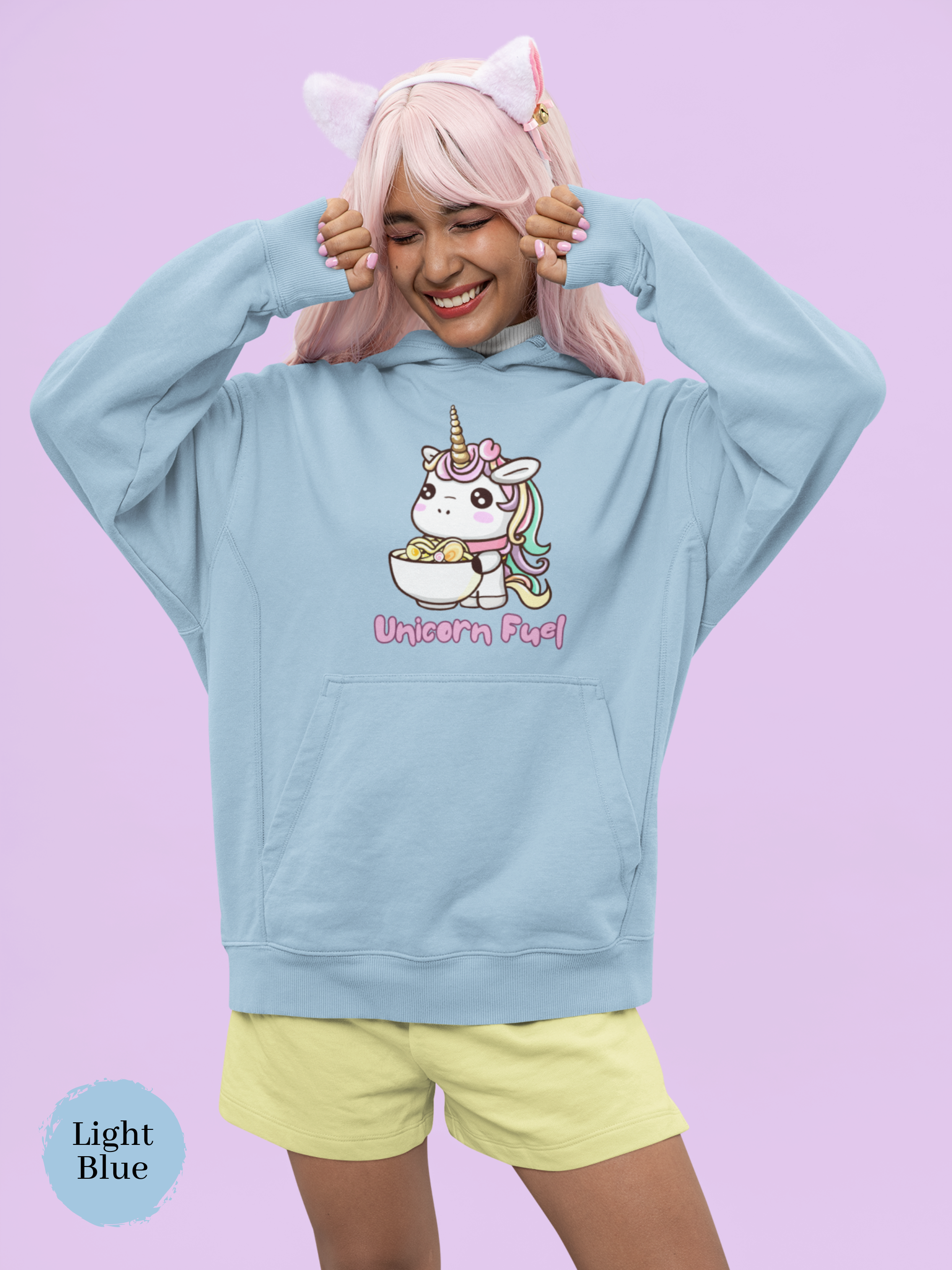 Ramen Hoodie: Unicorn Fuel Edition - Add Some Magic to Your Foodie Wardrobe with this Playful Ramen Art Hoodie