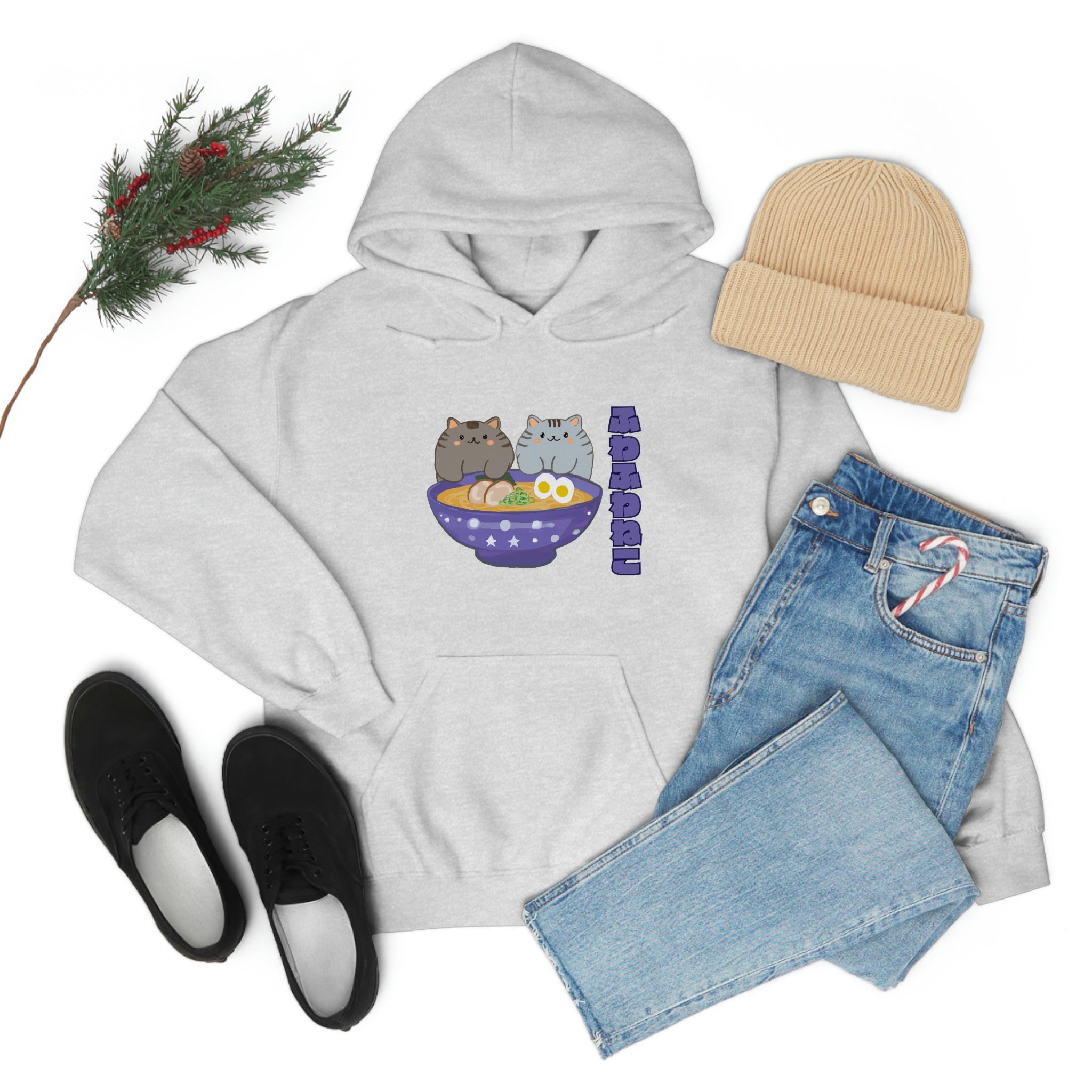 Ramen Hoodie - Noodle Loving Kitty Cats: A Foodie's Dream Asian-Inspired Pun Hoodie