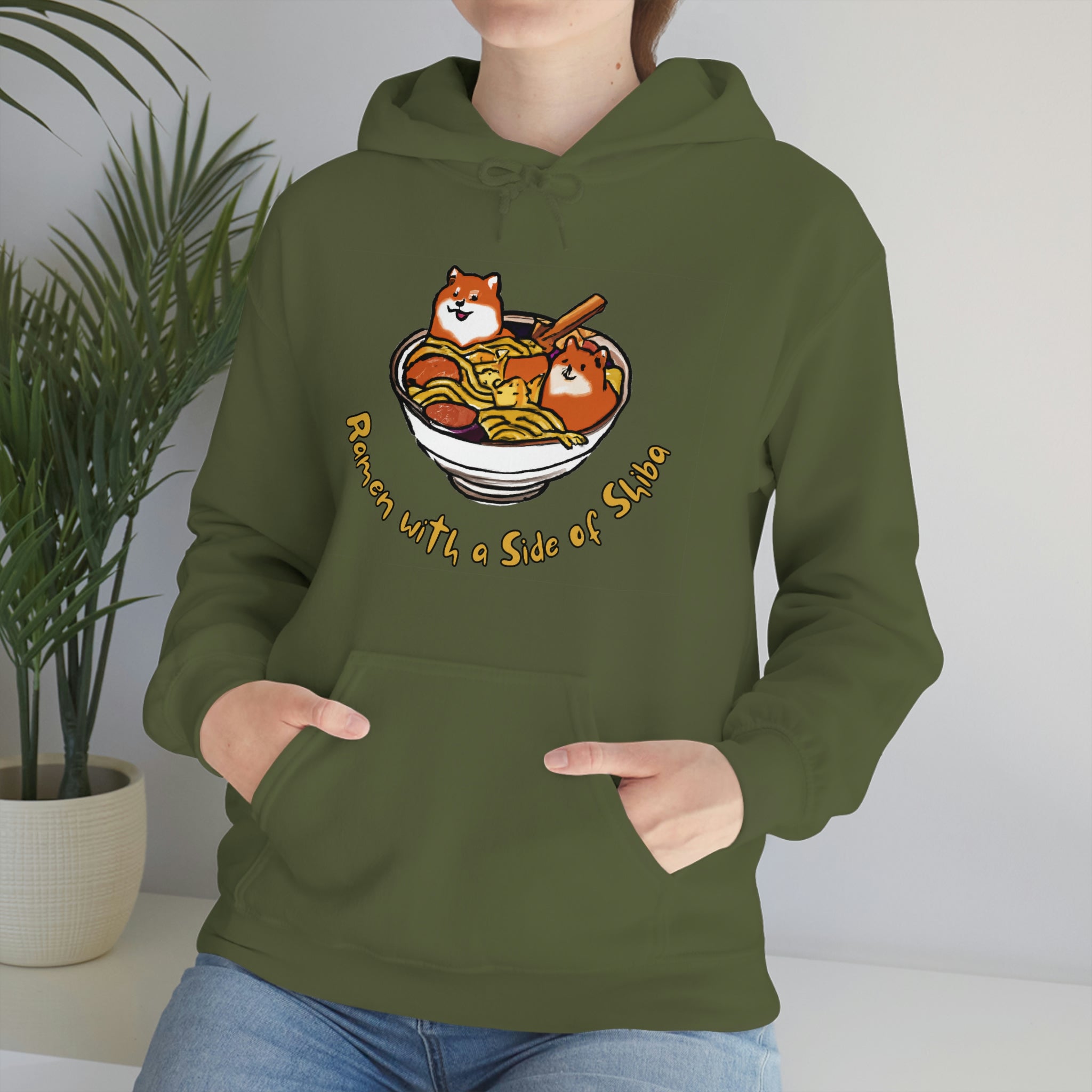 Shiba Inu Ramen Nights: Ramen Hoodie with Two Cute Pups