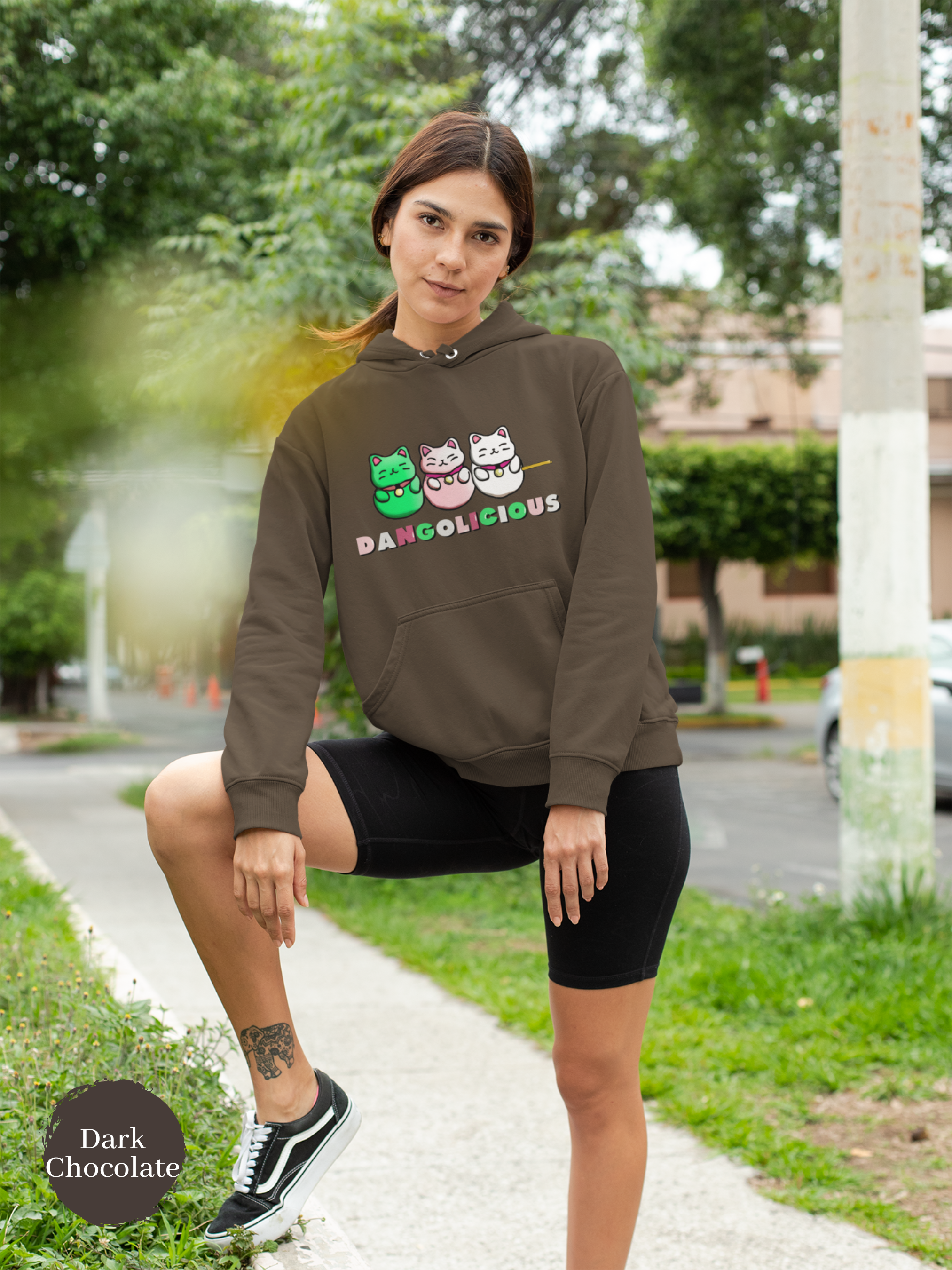 Dangolicious Sanshoku Dango Mochi Cat Delight Art Print: Perfect for Foodie Fans, Asian Food Lovers, and Pun Hoodie Enthusiasts