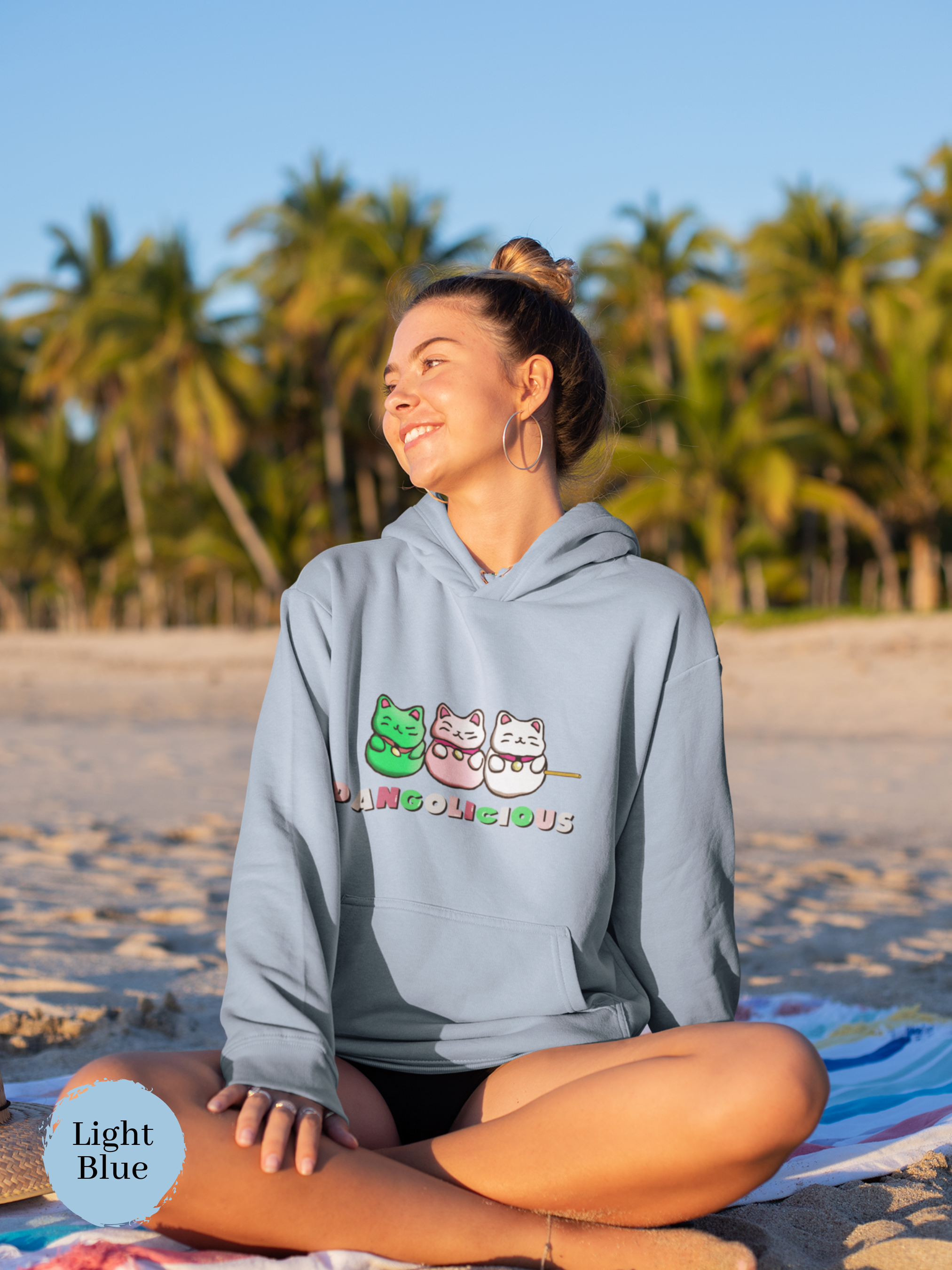 Dangolicious Sanshoku Dango Mochi Cat Delight Art Print: Perfect for Foodie Fans, Asian Food Lovers, and Pun Hoodie Enthusiasts