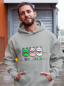 Dangolicious Sanshoku Dango Mochi Cat Delight Art Print: Perfect for Foodie Fans, Asian Food Lovers, and Pun Hoodie Enthusiasts