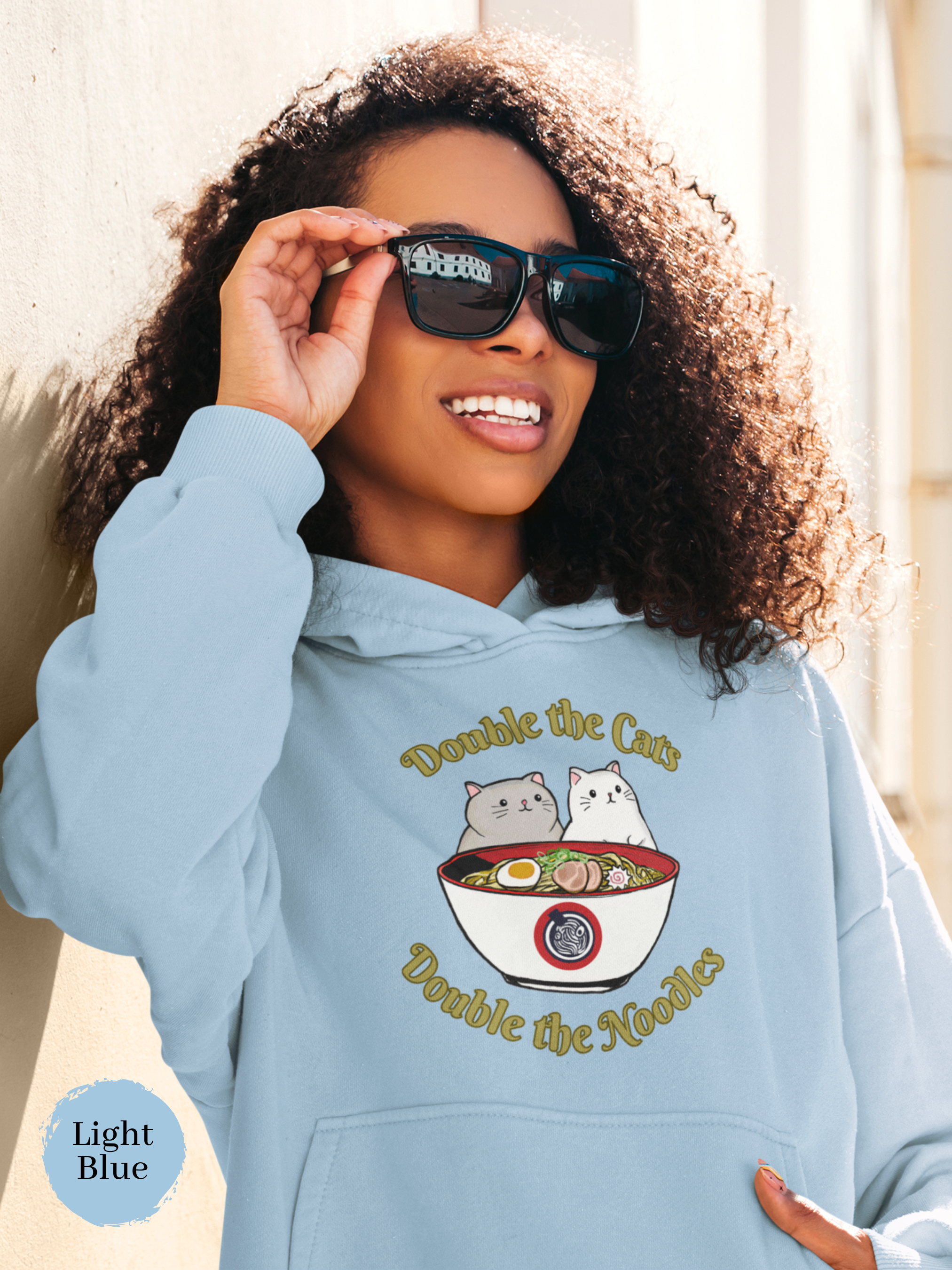 Ramen Hoodie: Double the Cats, Double the Noodles Cat Art - Perfect for Foodie Fans, Ramen Lovers, and Pun Hoodie Enthusiasts