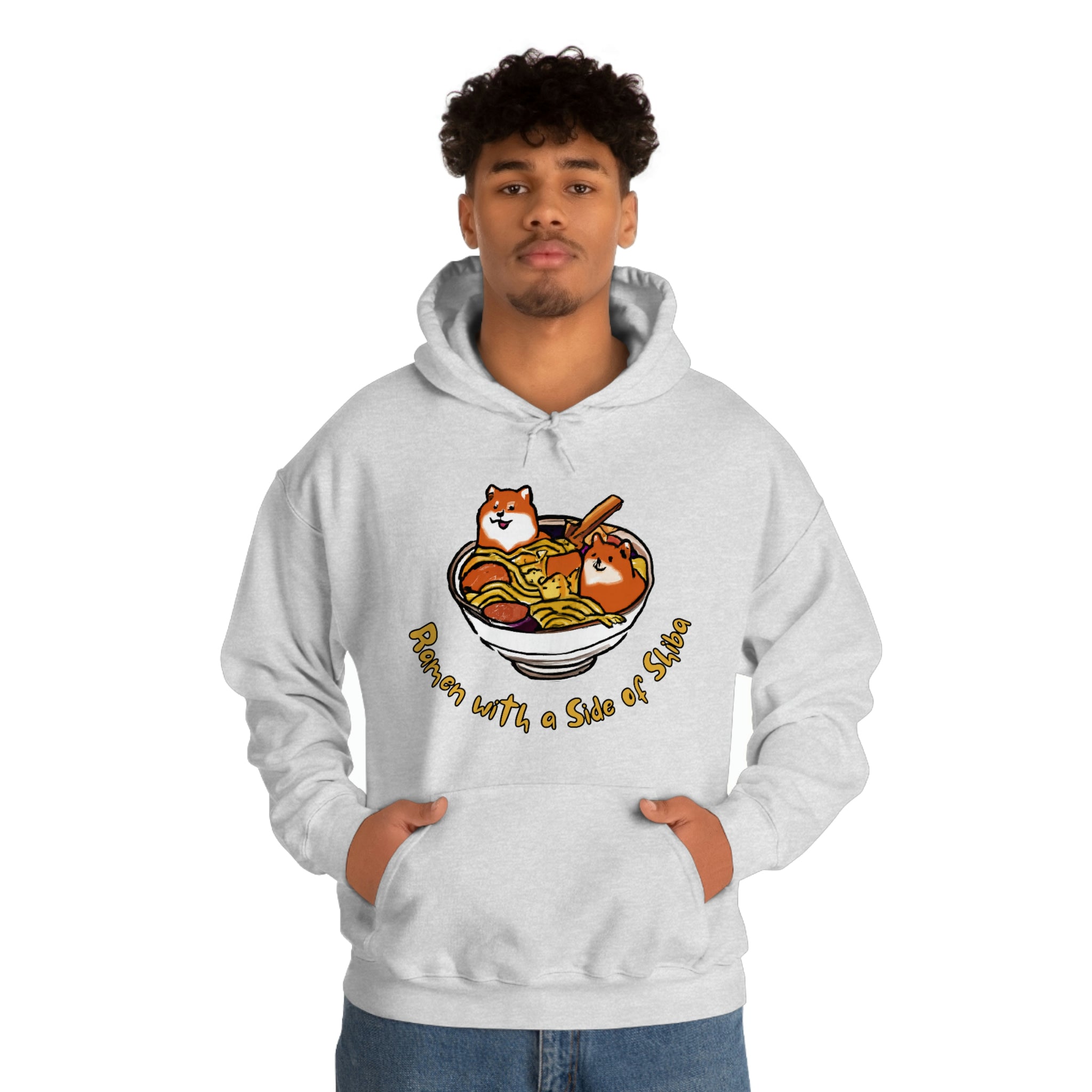 Shiba Inu Ramen Nights: Ramen Hoodie with Two Cute Pups