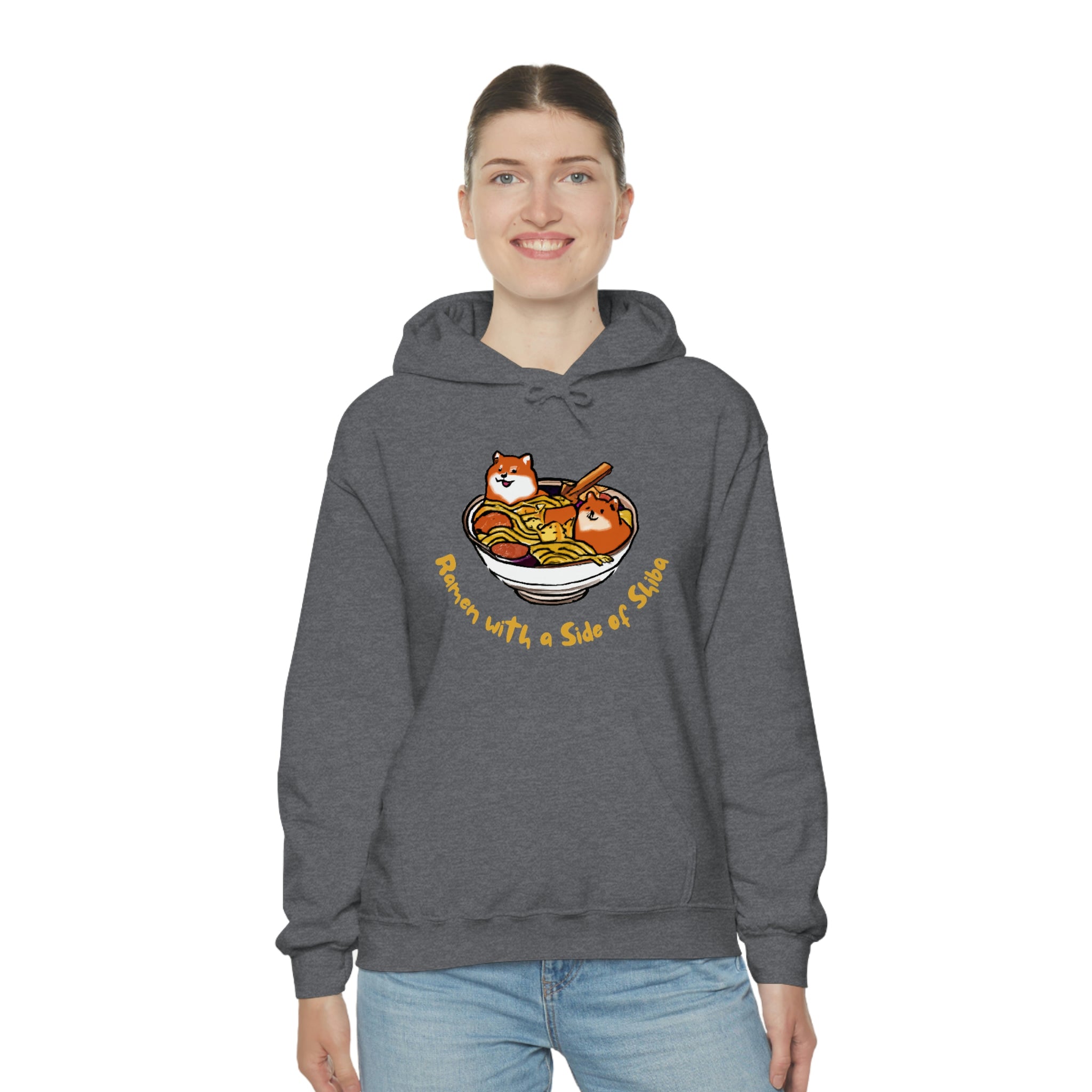 Shiba Inu Ramen Nights: Ramen Hoodie with Two Cute Pups