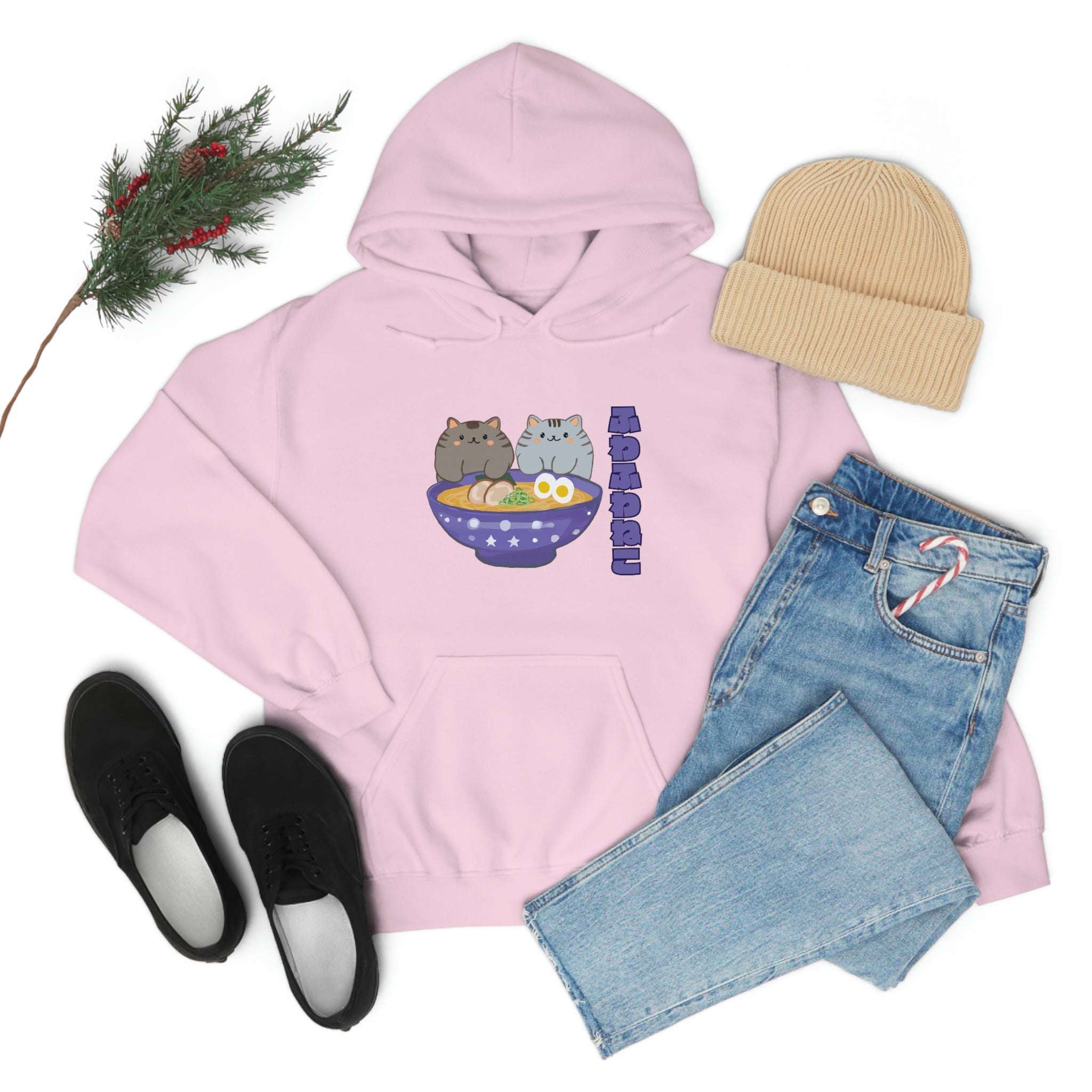 Ramen Hoodie - Noodle Loving Kitty Cats: A Foodie's Dream Asian-Inspired Pun Hoodie