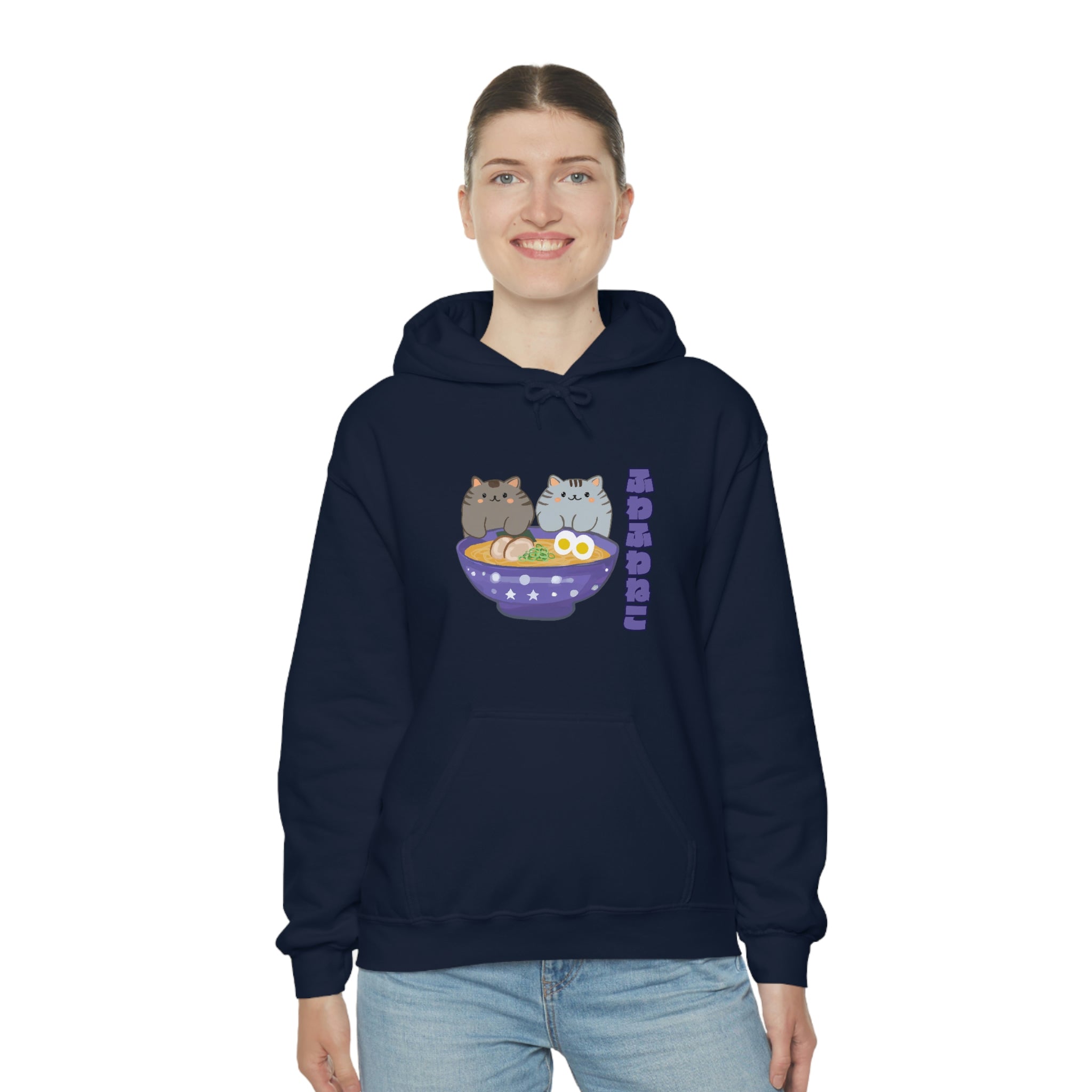 Ramen Hoodie - Noodle Loving Kitty Cats: A Foodie's Dream Asian-Inspired Pun Hoodie