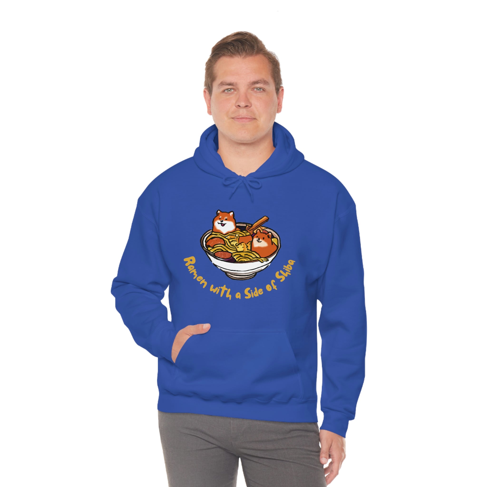 Shiba Inu Ramen Nights: Ramen Hoodie with Two Cute Pups