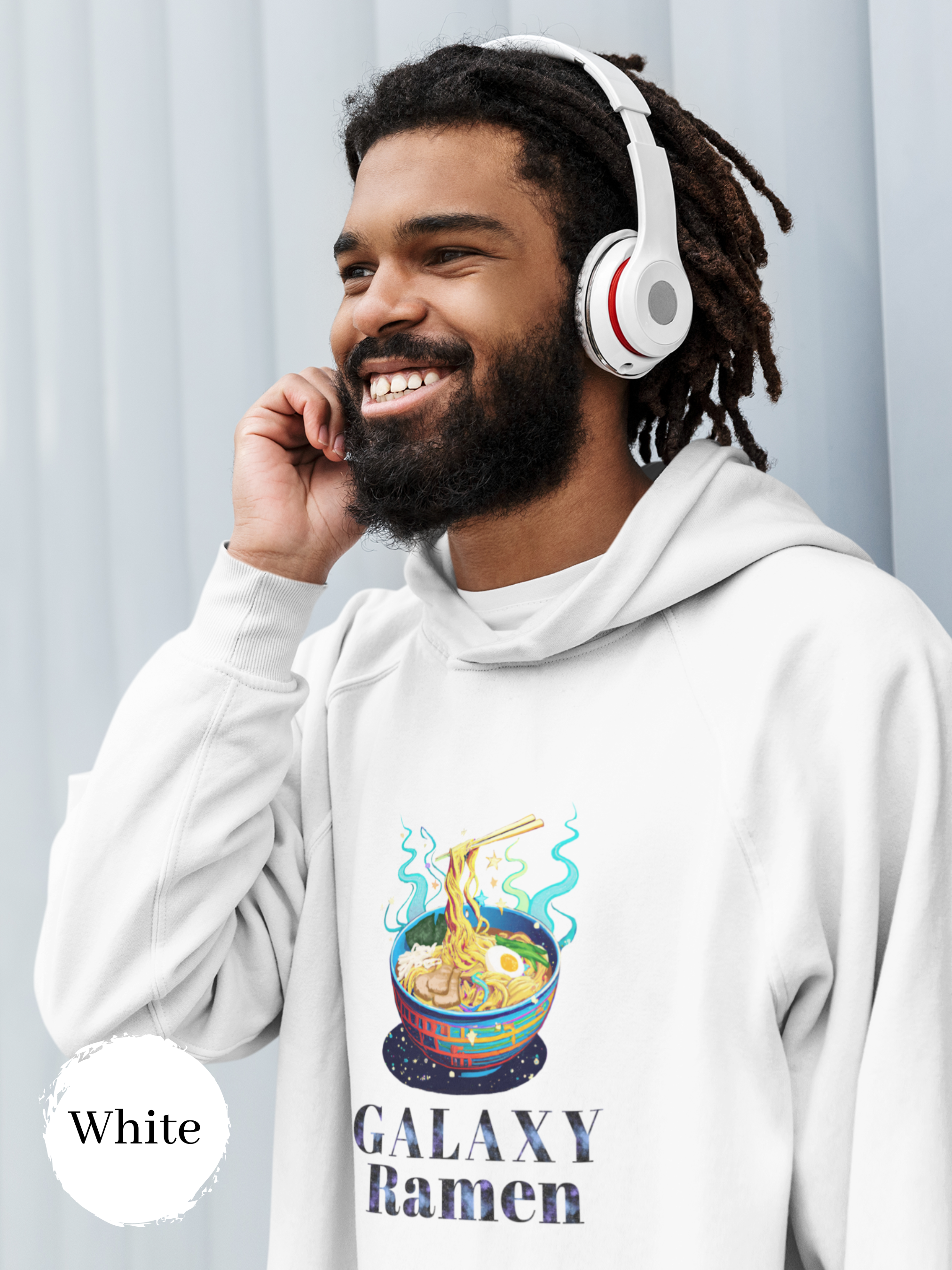 Ramen Hoodie: "Galaxy Ramen" with Starry Background and Ramen Art for Foodie Fans