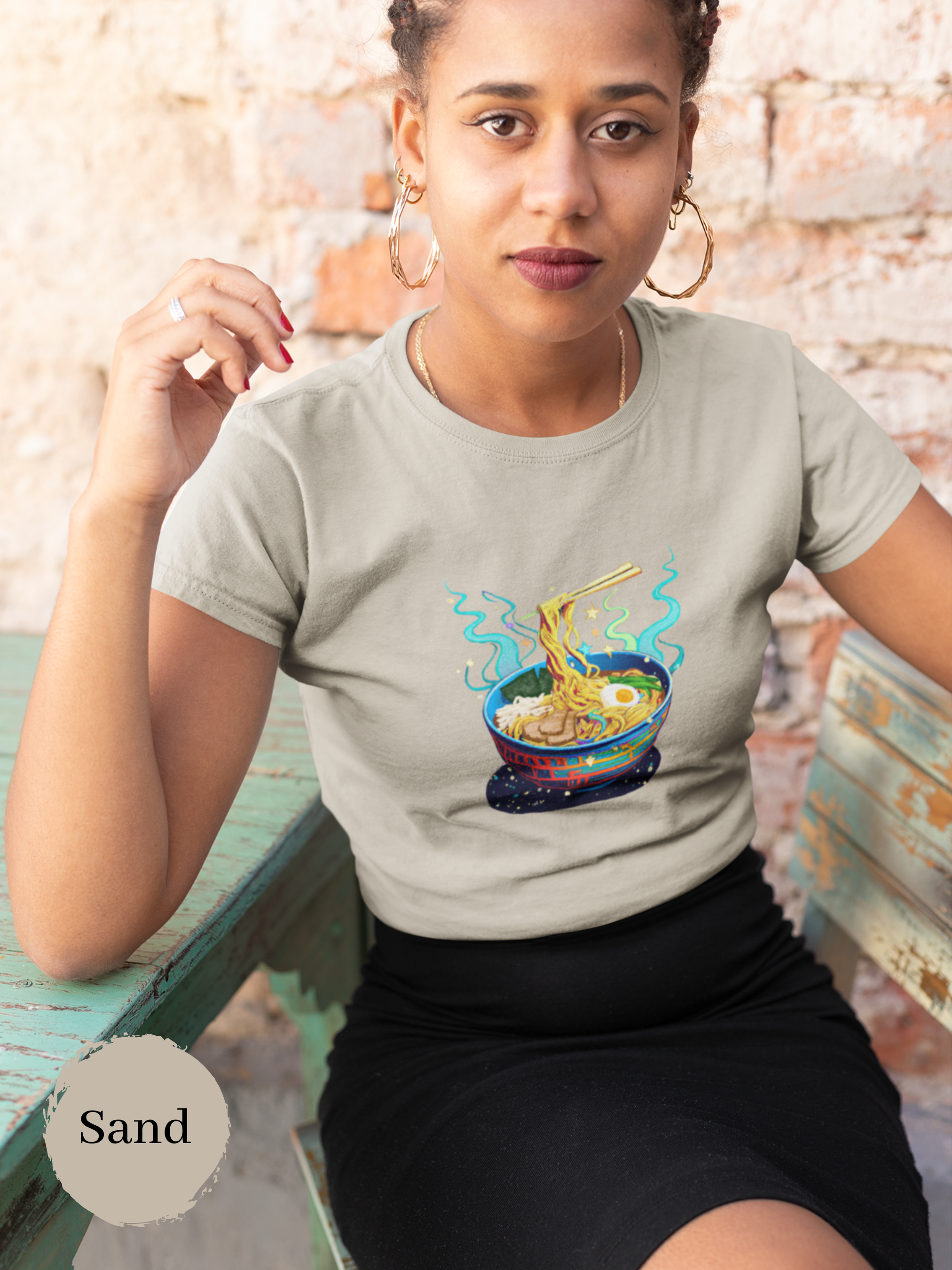 Ramen Galaxy T-Shirt: Japanese Foodie Shirt with Ramen Bowl and Space Art