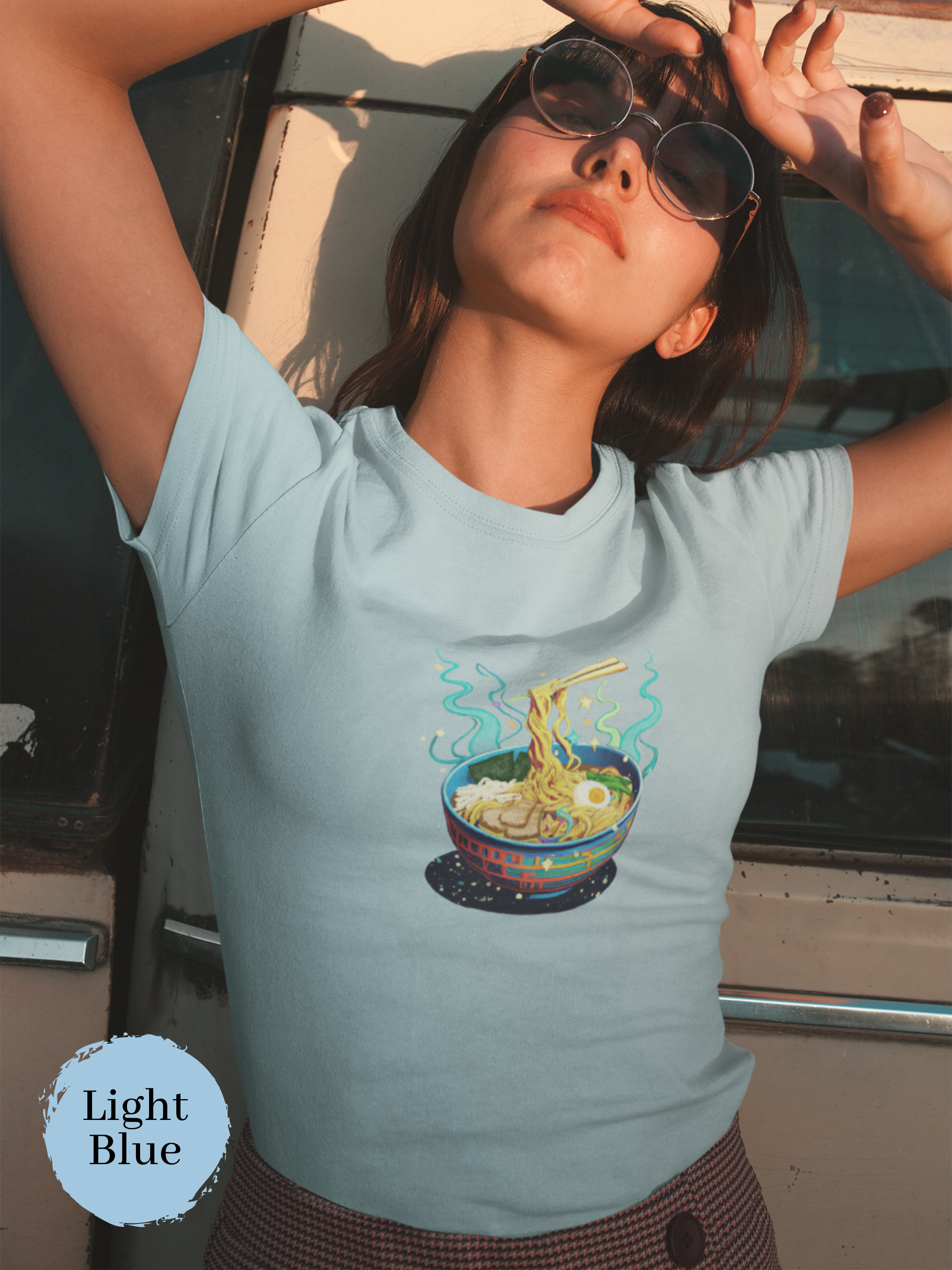 Ramen Galaxy T-Shirt: Japanese Foodie Shirt with Ramen Bowl and Space Art