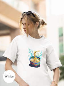 Ramen Galaxy T-Shirt: Japanese Foodie Shirt with Ramen Bowl and Space Art