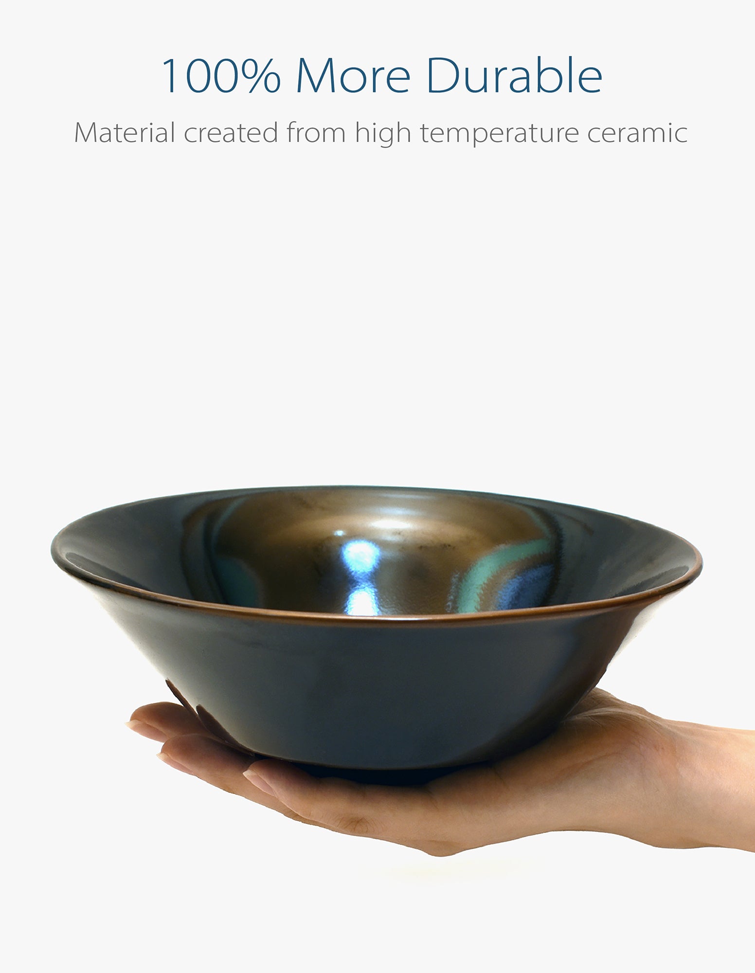 Glossy Black Ceramic 7.5" Japanese Ramen Bowls