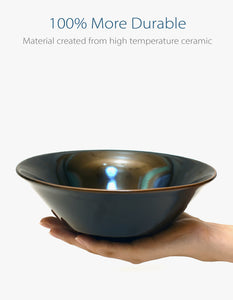 Glossy Black Ceramic 7.5" Japanese Ramen Bowls
