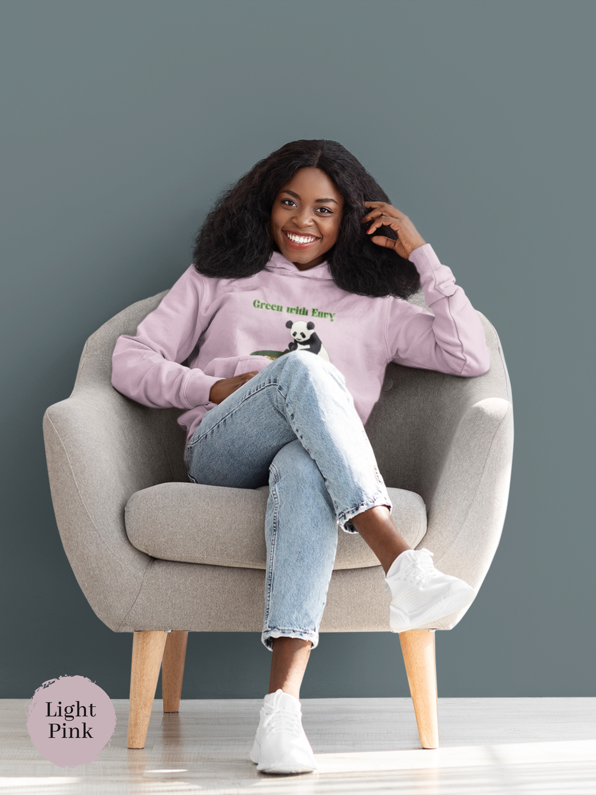 Ramen Hoodie: Green with Envy Over My Ramen Panda Sweatshirt - Foodie and Pun Hoodie with Ramen Art