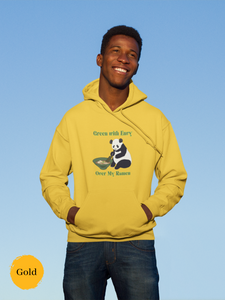 Ramen Hoodie: Green with Envy Over My Ramen Panda Sweatshirt - Foodie and Pun Hoodie with Ramen Art