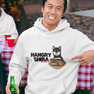 Ramen Hoodie: Hangry Shiba - Foodie Pun Hoodie with Asian Ramen Art Featuring an Adorable Shiba Inu