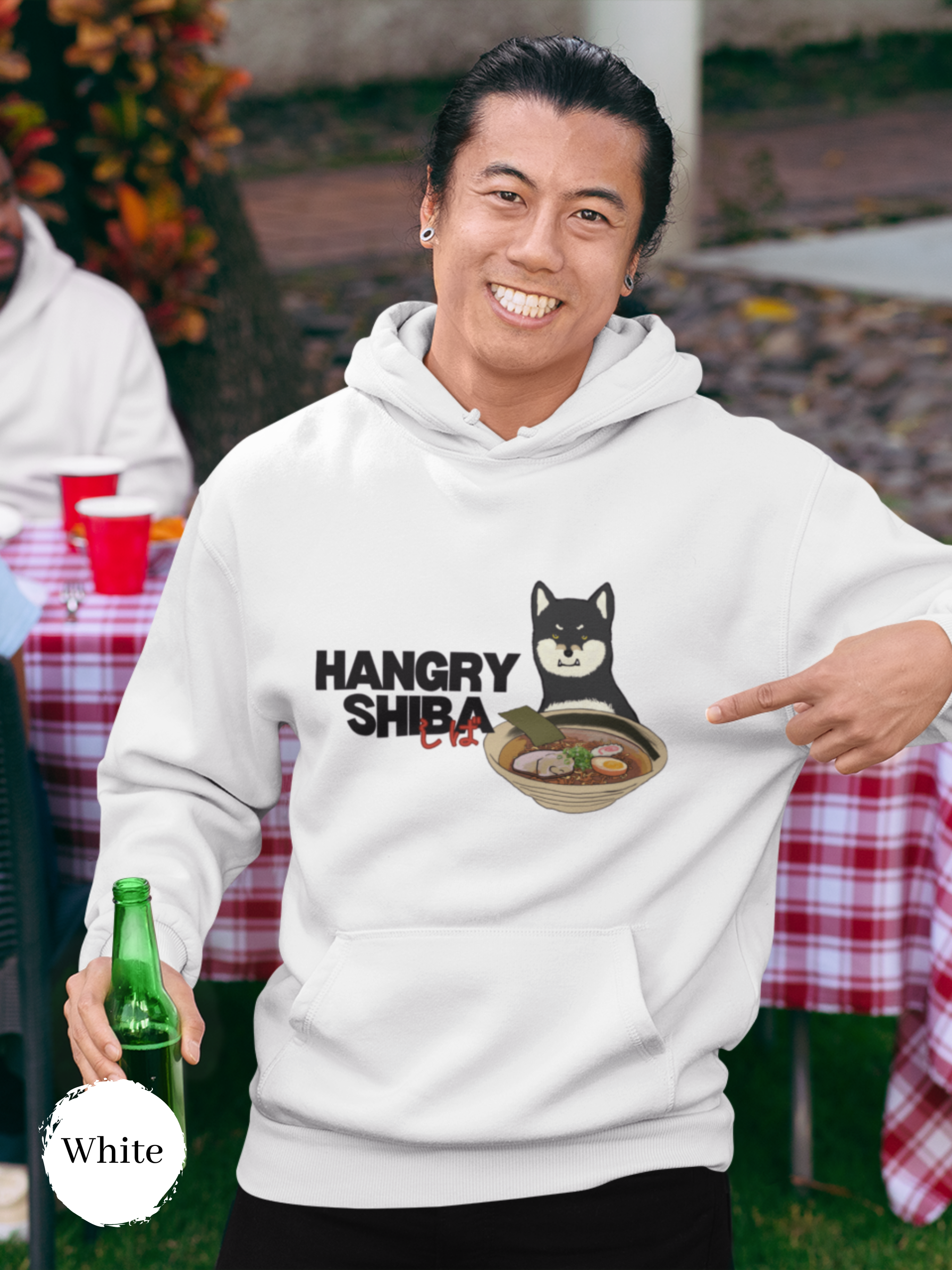 Ramen Hoodie: Hangry Shiba - Foodie Pun Hoodie with Asian Ramen Art Featuring an Adorable Shiba Inu
