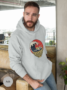 Ramen Hoodie: Hokusai Wave and Noodle Bowl - Asian-Inspired Wearable Art for Foodie Fans
