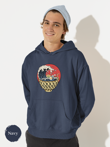 Ramen Hoodie: Hokusai Wave and Noodle Bowl - Asian-Inspired Wearable Art for Foodie Fans
