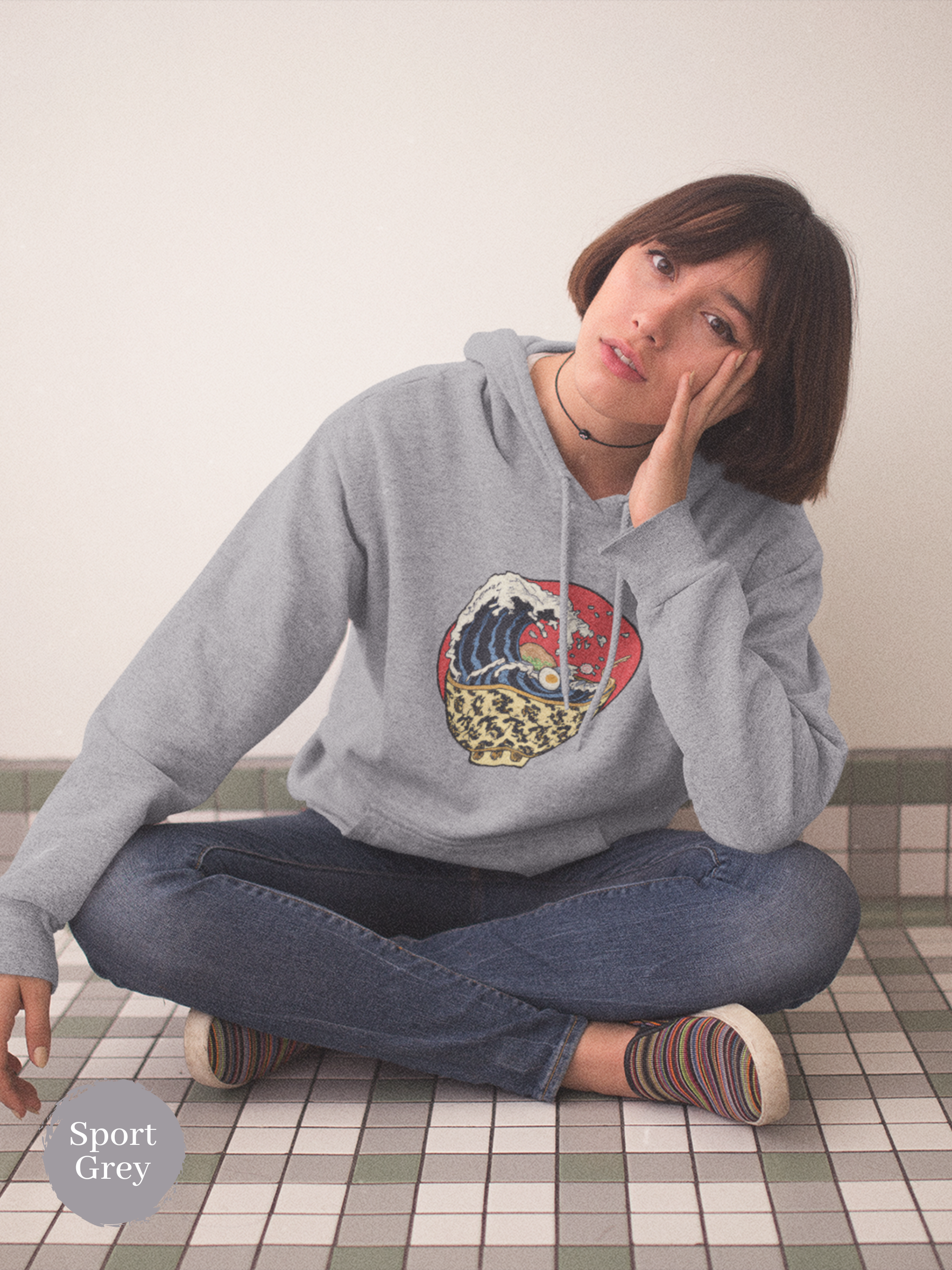 Ramen Hoodie: Hokusai Wave and Noodle Bowl - Asian-Inspired Wearable Art for Foodie Fans