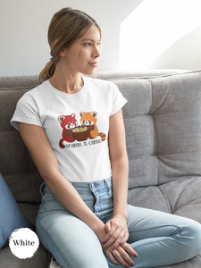 Ramen T-Shirt: Sharing is Caring - Cute Japanese Foodie Tee with Ramen Art Featuring Adorable Red Pandas and Delicious Ramen Bowl