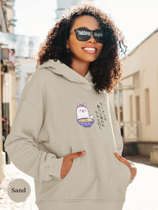 Ramen Hoodie: Llama Haiku and Ramen Bowl Illustration - Asian Food and Ramen Art Sweatshirt