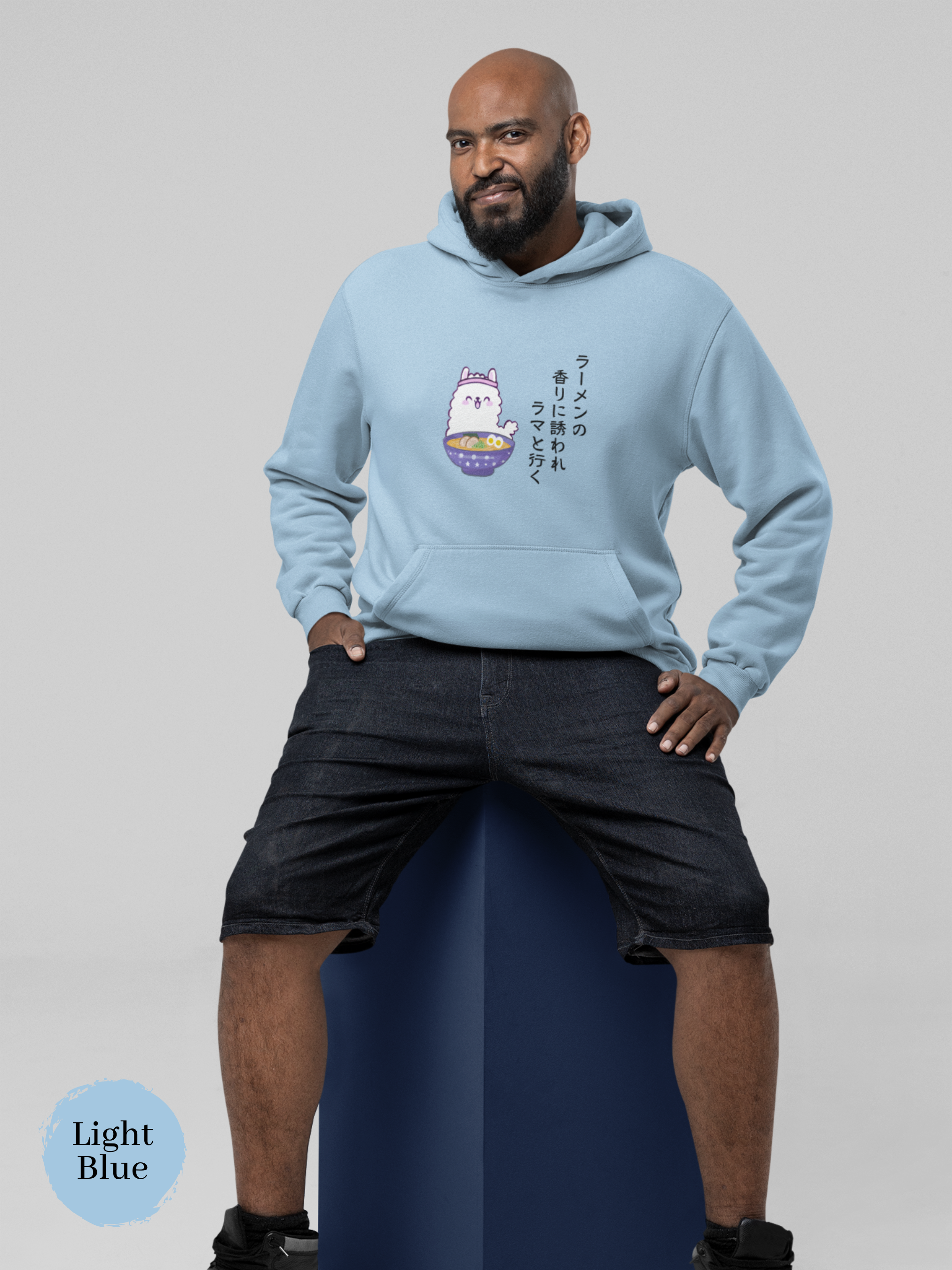 Ramen Hoodie: Llama Haiku and Ramen Bowl Illustration - Asian Food and Ramen Art Sweatshirt