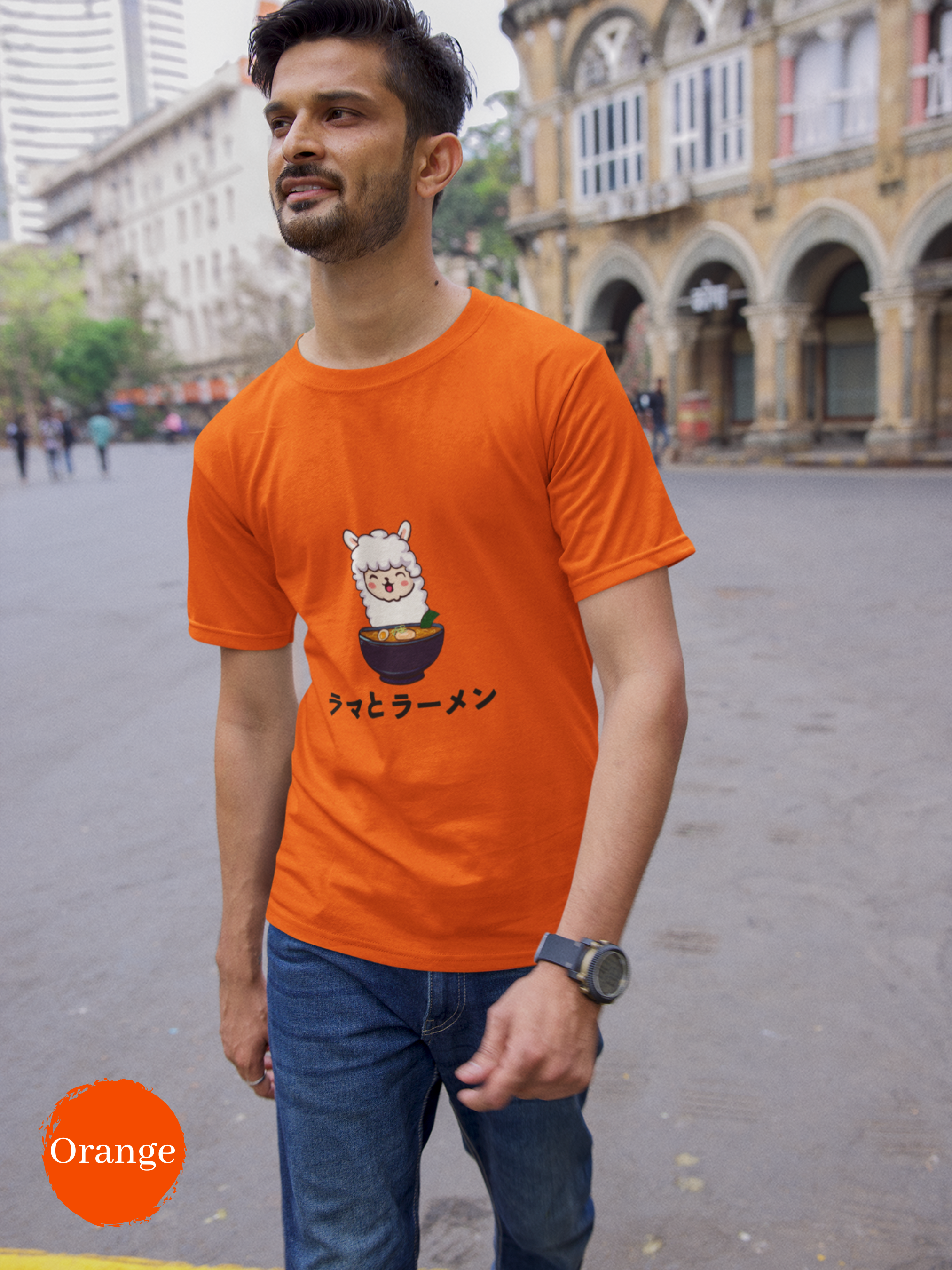 Ramen T-Shirt: Cute Llama and Ramen Art in Japanese Characters - Perfect for Foodie and Japanese Shirt Fans!