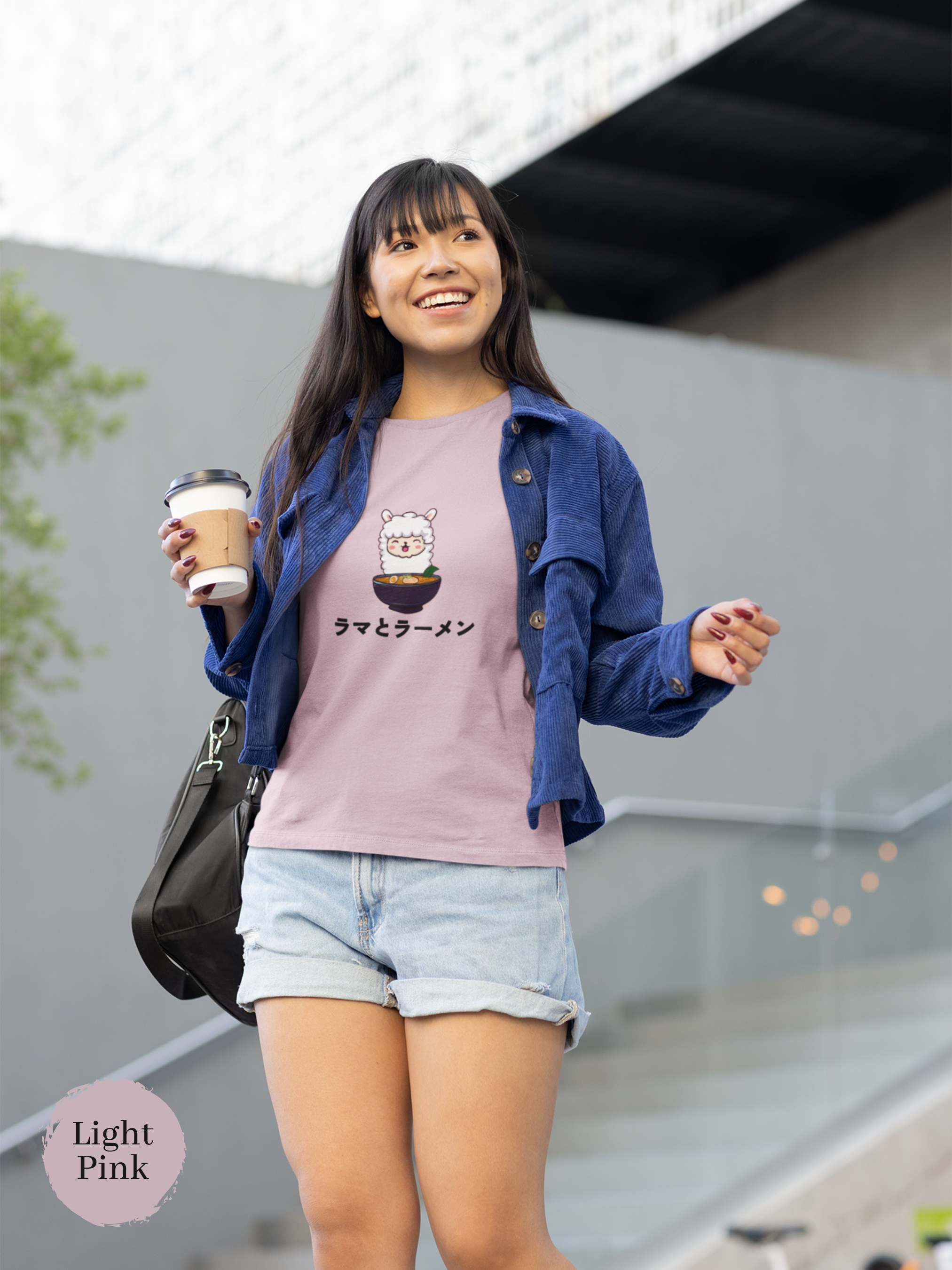 Ramen T-Shirt: Cute Llama and Ramen Art in Japanese Characters - Perfect for Foodie and Japanese Shirt Fans!