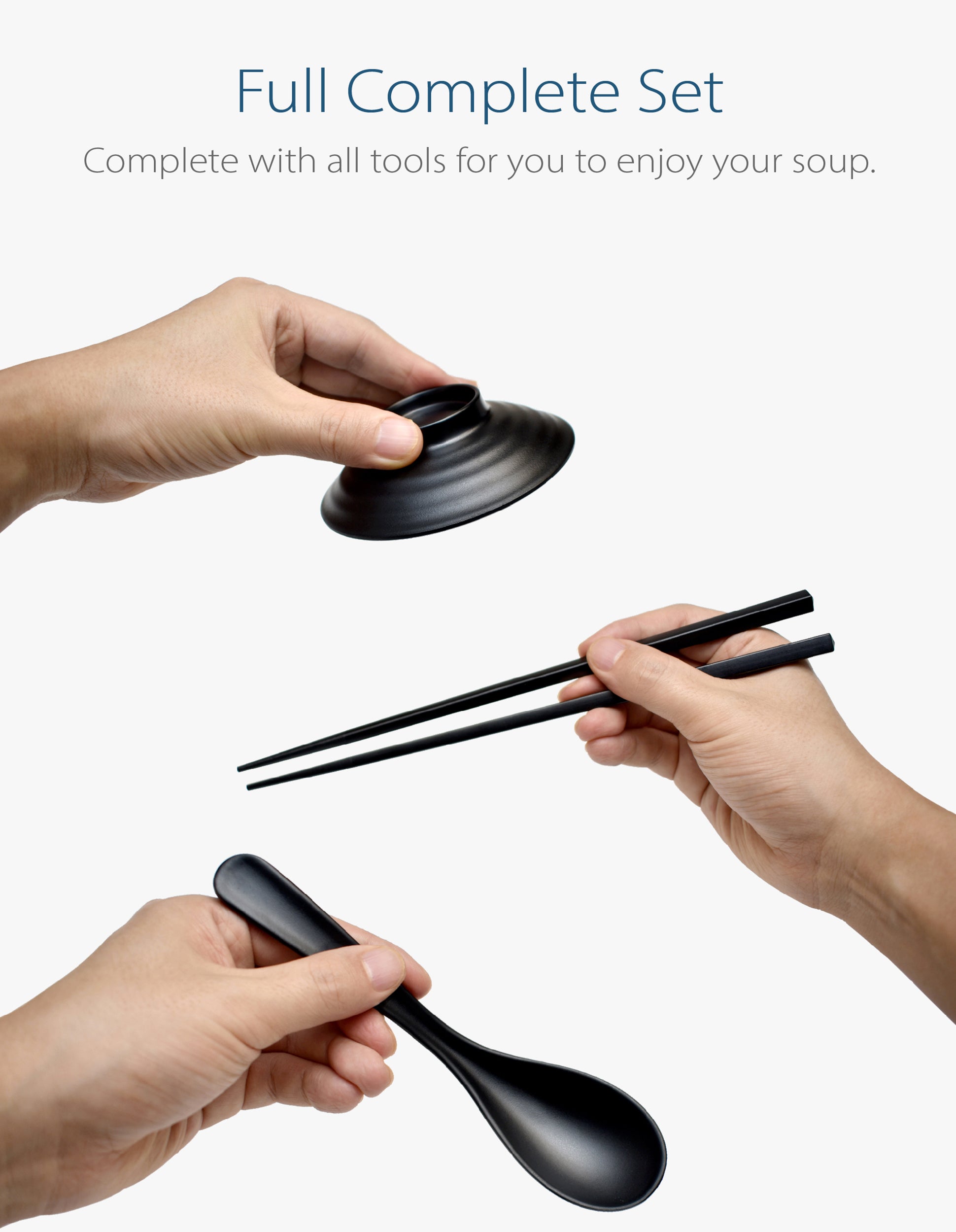 Black Miso Soup Bowl Set