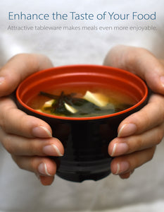 Black and Red Miso Soup Bowl Set
