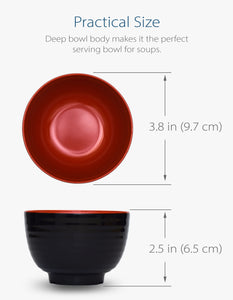 Black and Red Miso Soup Bowl Set