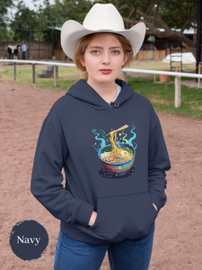 Ramen Hoodie with Starry Night Sky and Noodle Bowl Art