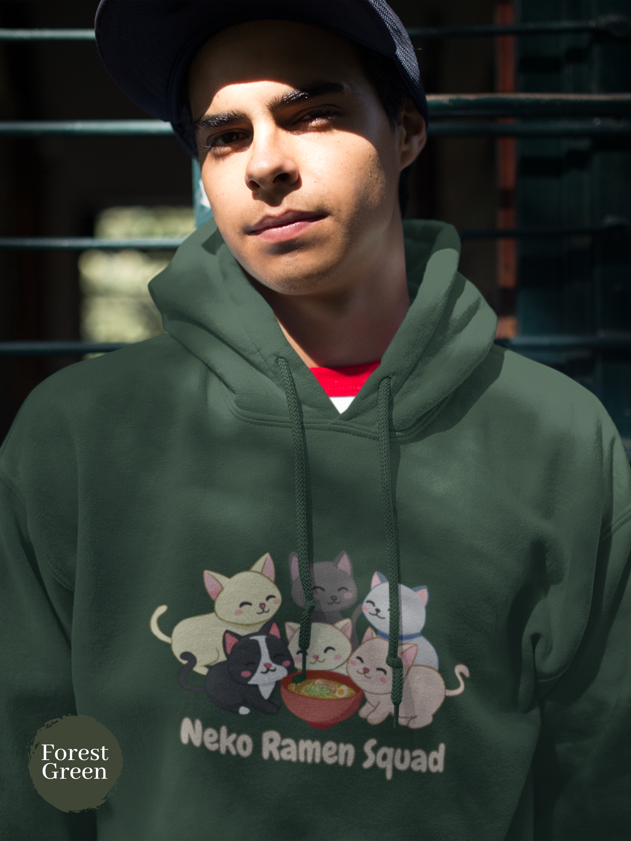 Ramen Hoodie: Neko Ramen Squad - Asian Foodie Hoodie with Playful Ramen Art and Purrfect Puns