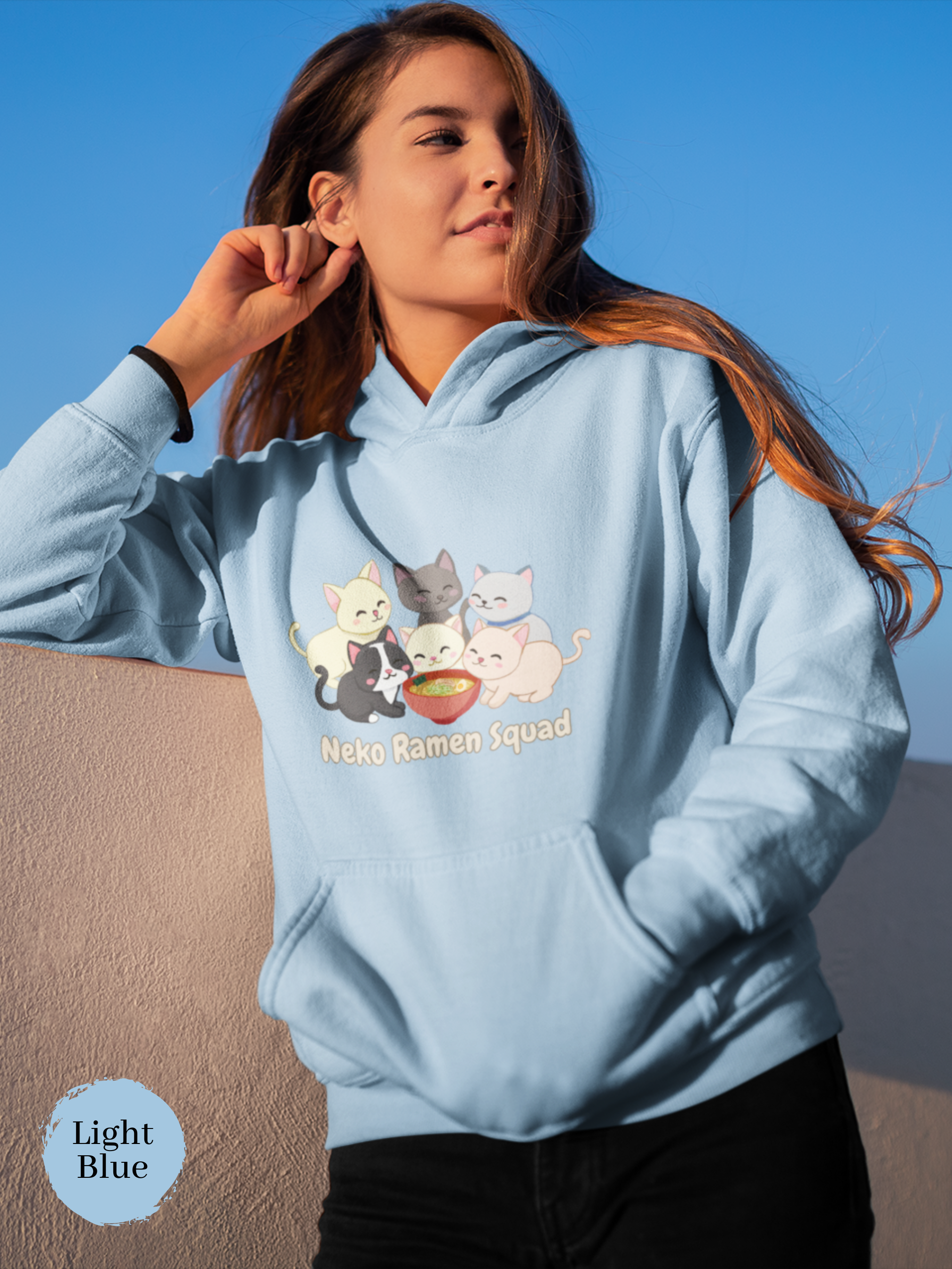 Ramen Hoodie: Neko Ramen Squad - Asian Foodie Hoodie with Playful Ramen Art and Purrfect Puns