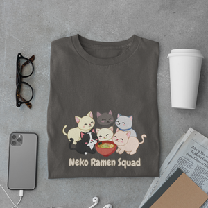 Ramen T-Shirt - Neko Ramen Squad Cute Cat Illustration Japanese Foodie Shirt