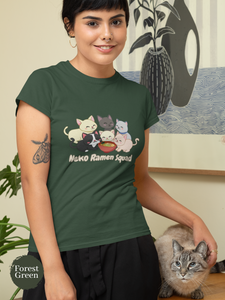 Ramen T-Shirt - Neko Ramen Squad Cute Cat Illustration Japanese Foodie Shirt