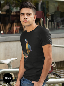Ramen T-Shirt with Parrot and Japanese Noodle Art: Foodie Shirt for Ramen Lovers