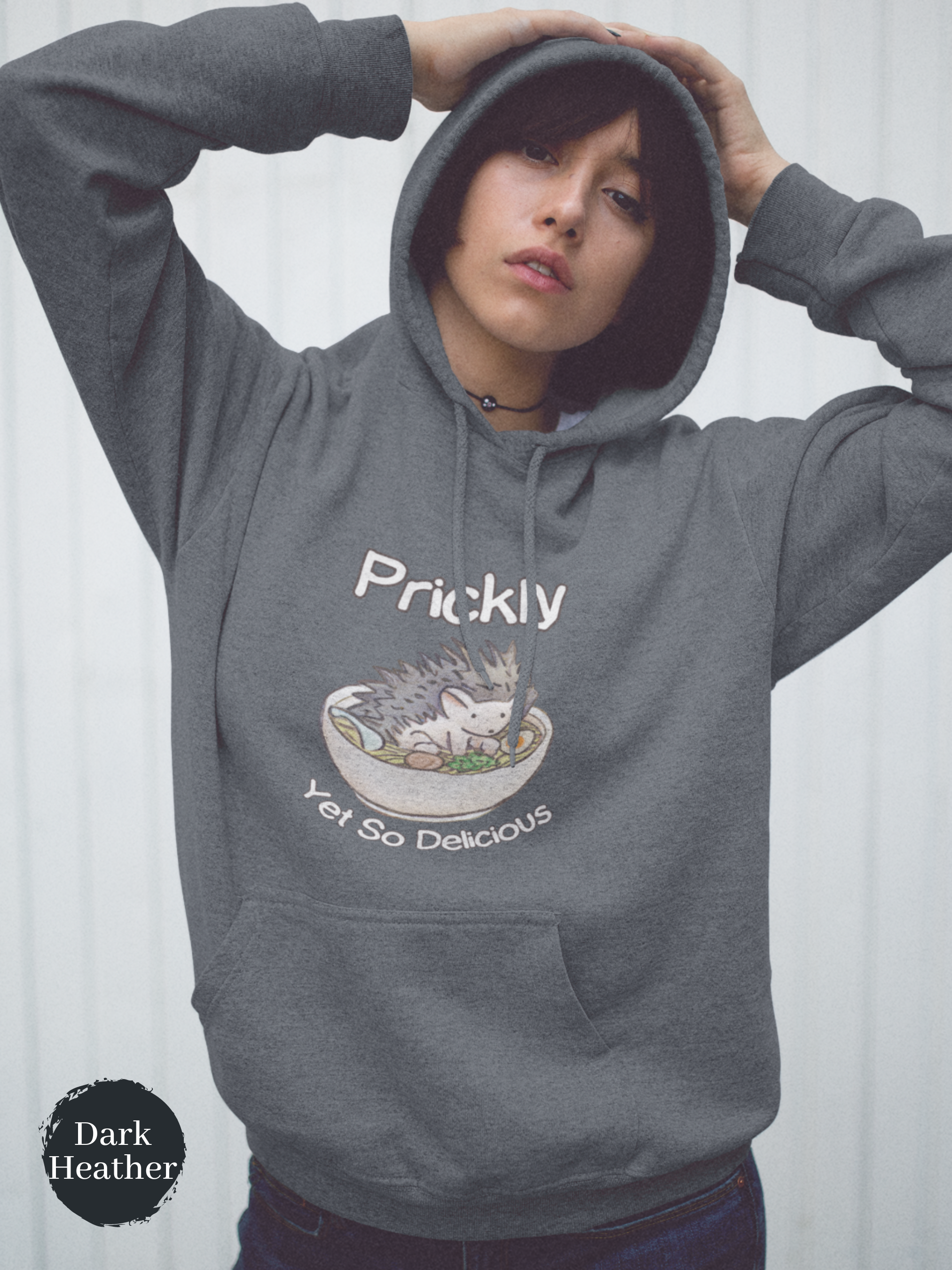Ramen Hoodie: "Prickly Yet So Delicious" Hedgehog Ramen Sweatshirt for Foodie Lovers Asian Food Hoodie