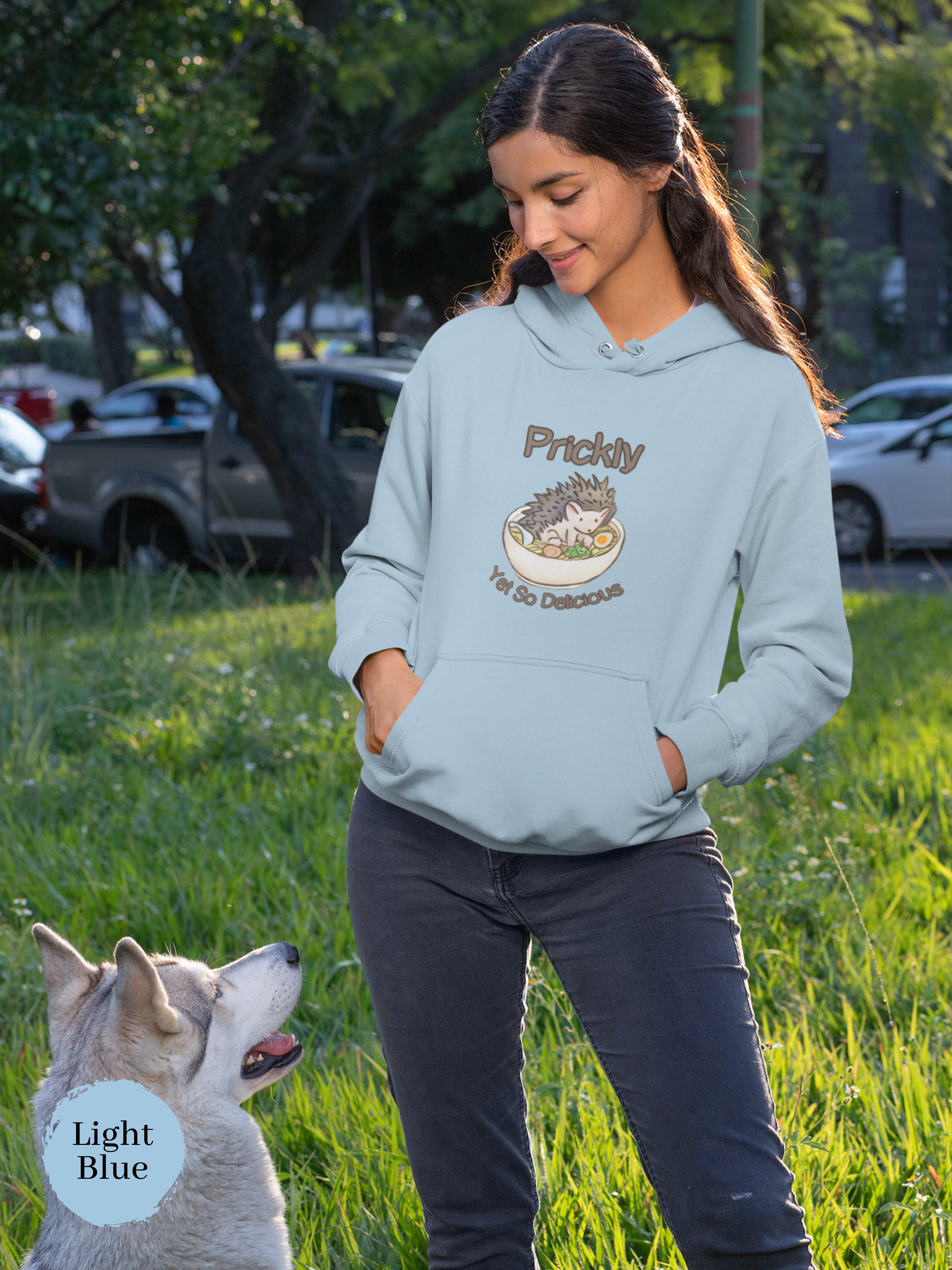 Ramen Hoodie: "Prickly Yet So Delicious" Hedgehog Ramen Sweatshirt for Foodie Lovers Asian Food Hoodie