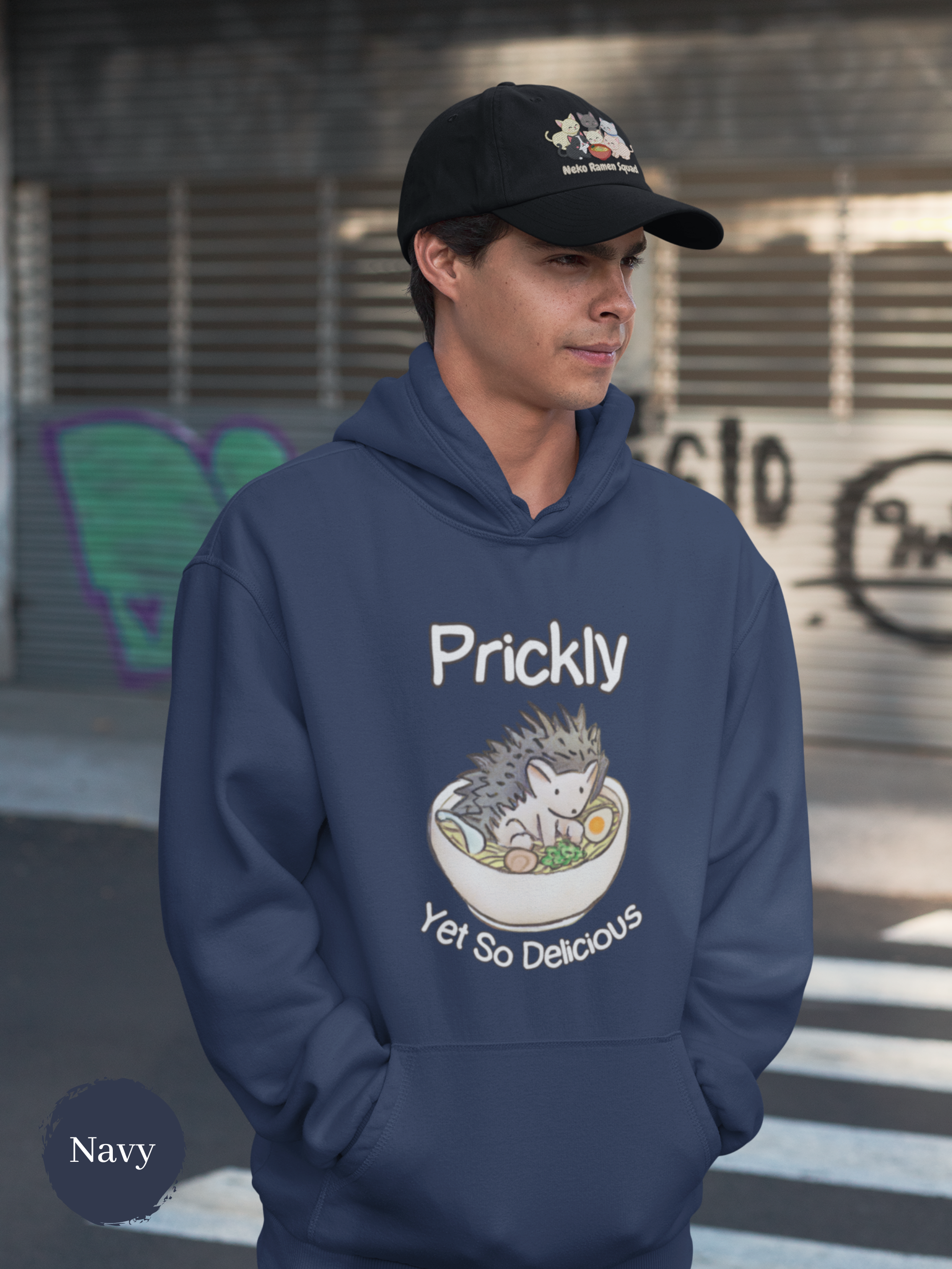 Ramen Hoodie: "Prickly Yet So Delicious" Hedgehog Ramen Sweatshirt for Foodie Lovers Asian Food Hoodie