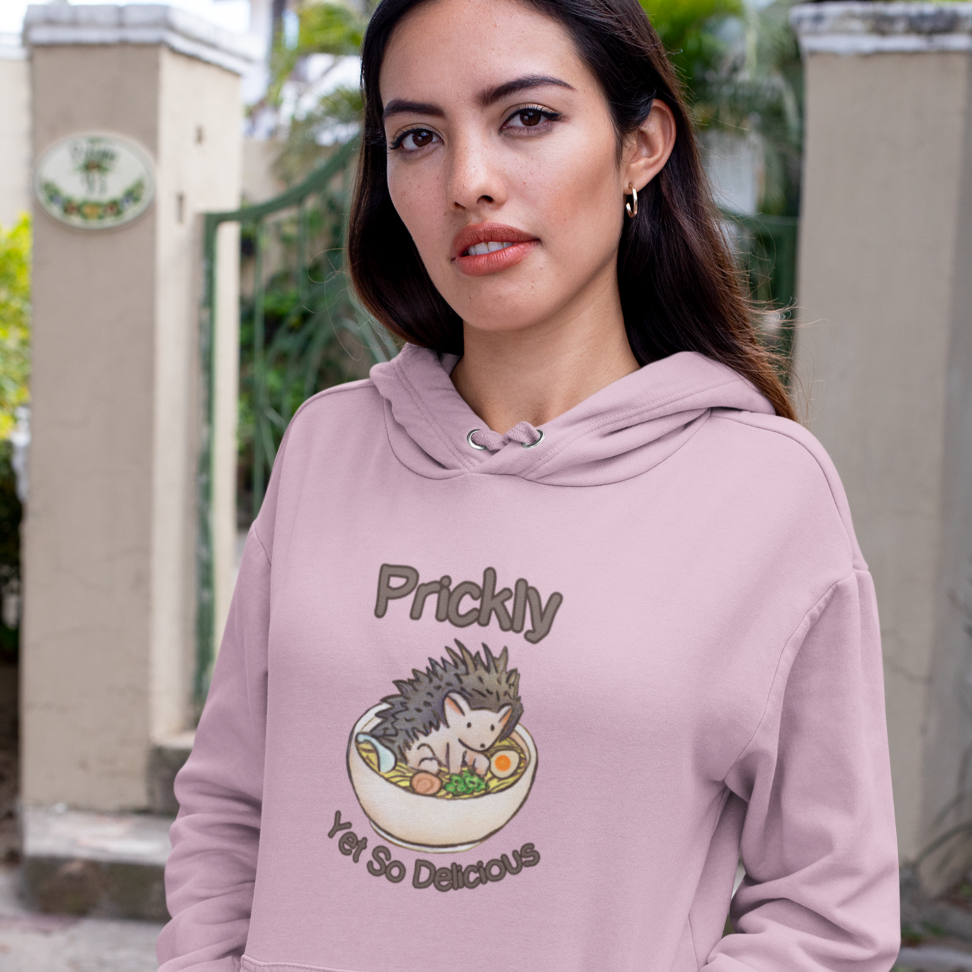 Ramen Hoodie: "Prickly Yet So Delicious" Hedgehog Ramen Sweatshirt for Foodie Lovers Asian Food Hoodie