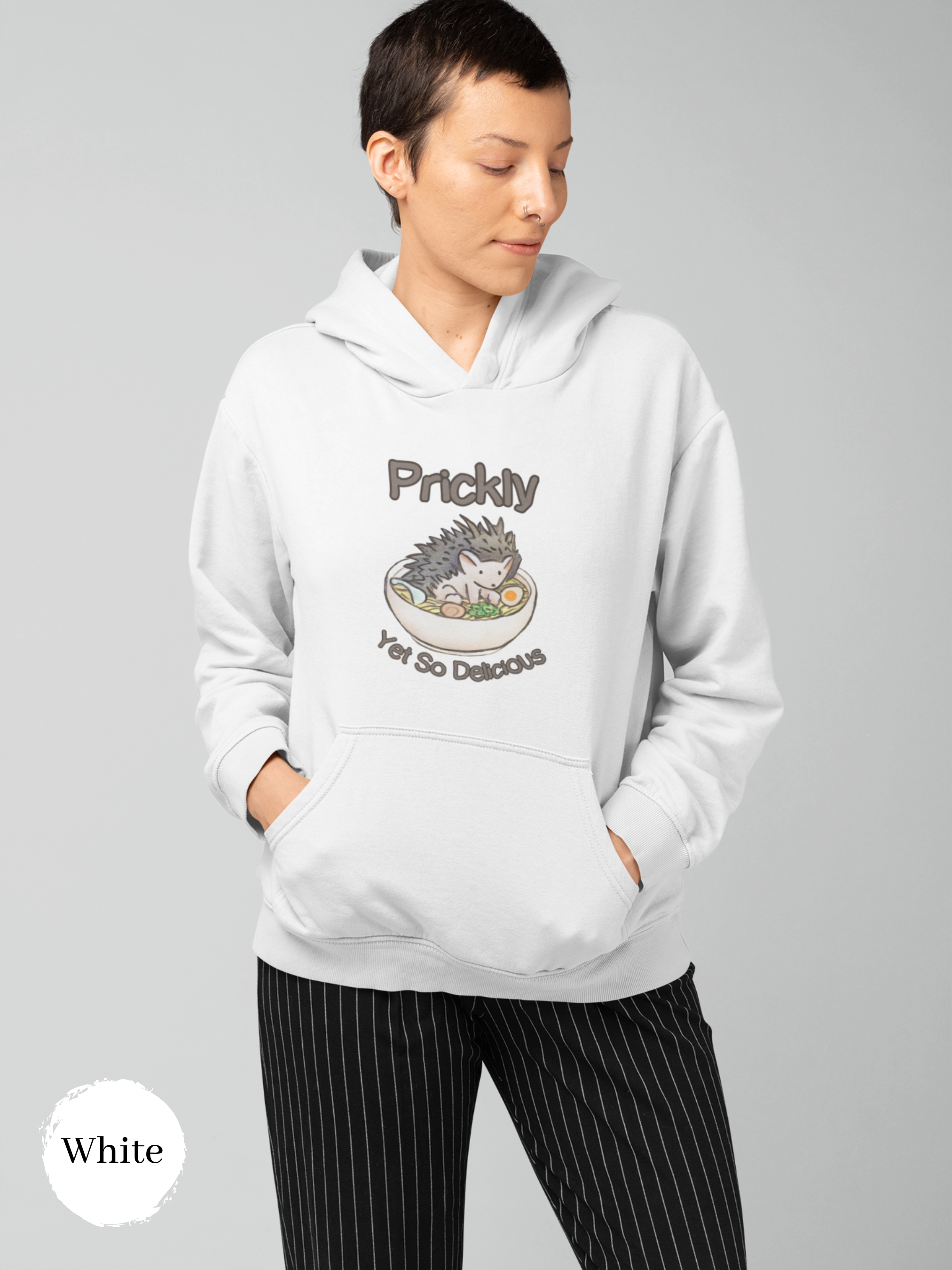 Ramen Hoodie: "Prickly Yet So Delicious" Hedgehog Ramen Sweatshirt for Foodie Lovers Asian Food Hoodie