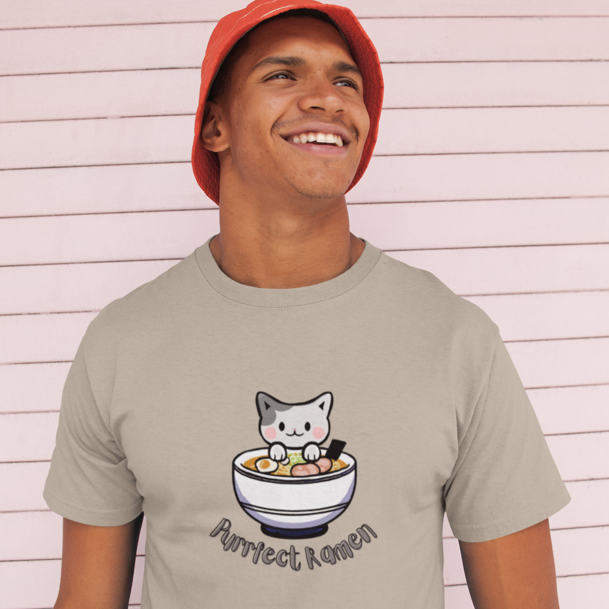 Ramen T-Shirt - Purrfect Ramen with Cute Cat Illustration - Japanese Foodie Shirt with Ramen Art