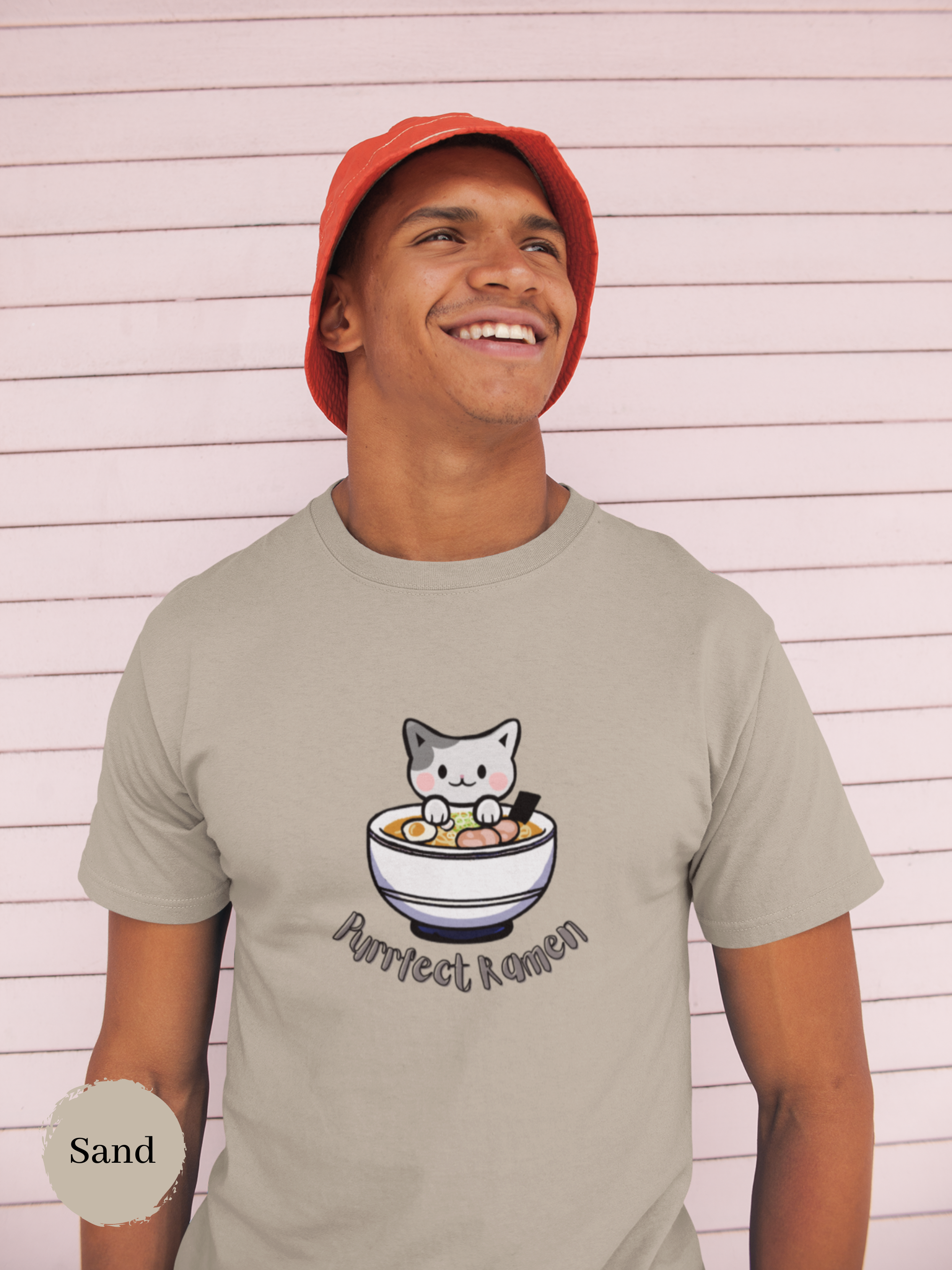 Ramen T-Shirt - Purrfect Ramen with Cute Cat Illustration - Japanese Foodie Shirt with Ramen Art