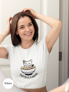 Ramen T-Shirt - Purrfect Ramen with Cute Cat Illustration - Japanese Foodie Shirt with Ramen Art