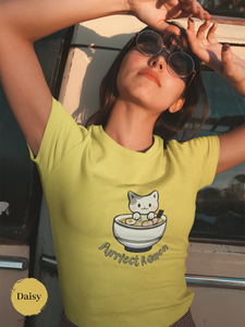 Ramen T-Shirt - Purrfect Ramen with Cute Cat Illustration - Japanese Foodie Shirt with Ramen Art